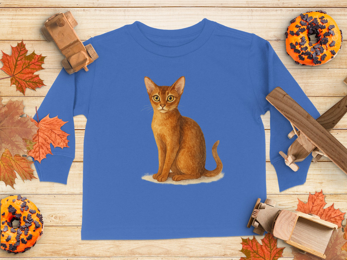 Brown Cat Illustration on Long Sleeve Shirt product