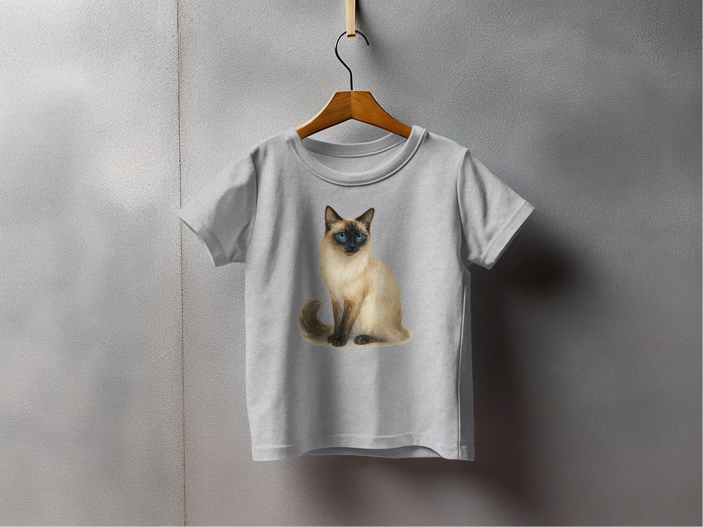 Cute Siamese Cat Print Kids Casual T-Shirt product