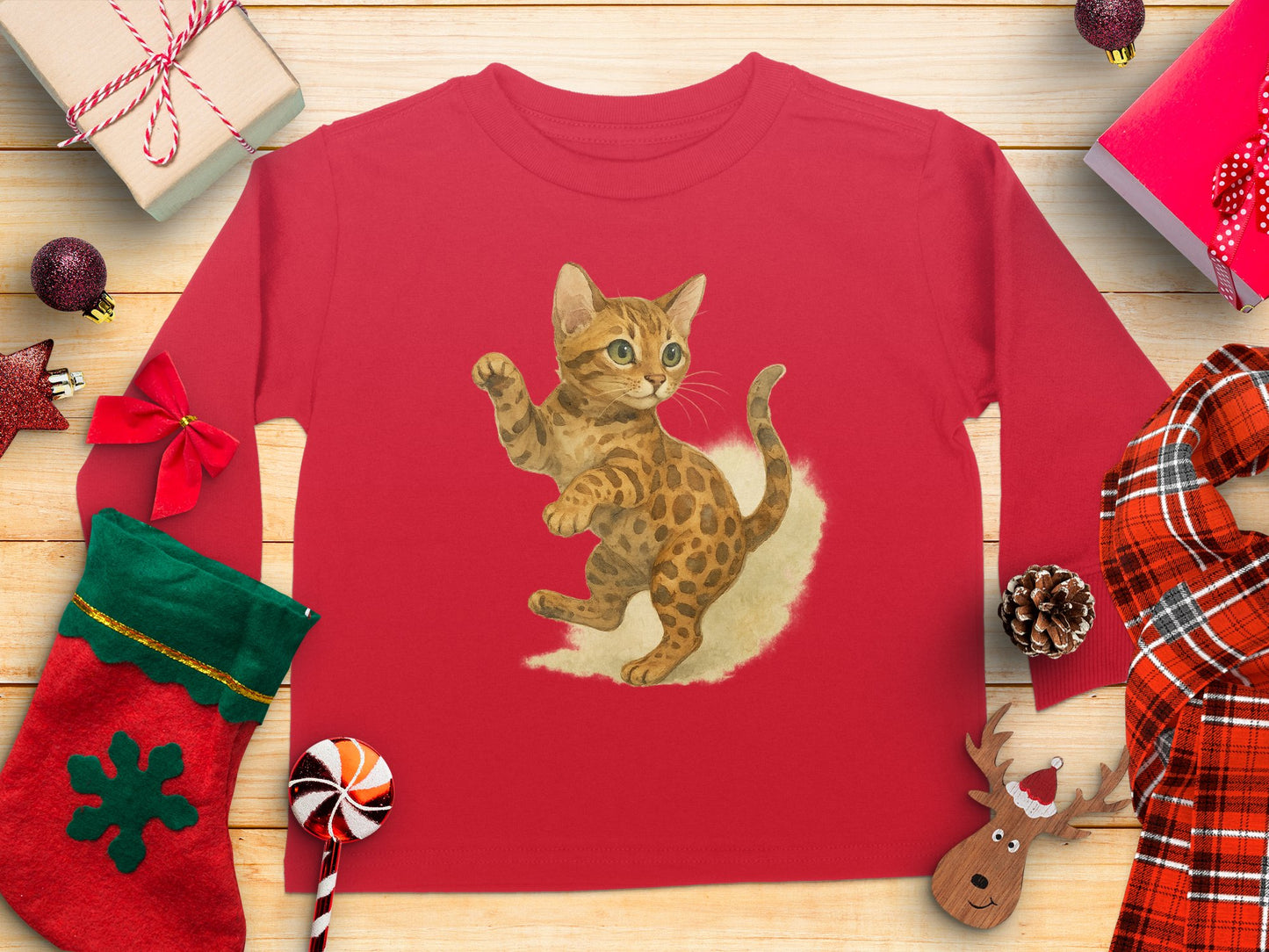 Adorable Kitten Graphic Kids Long Sleeve Shirt product type