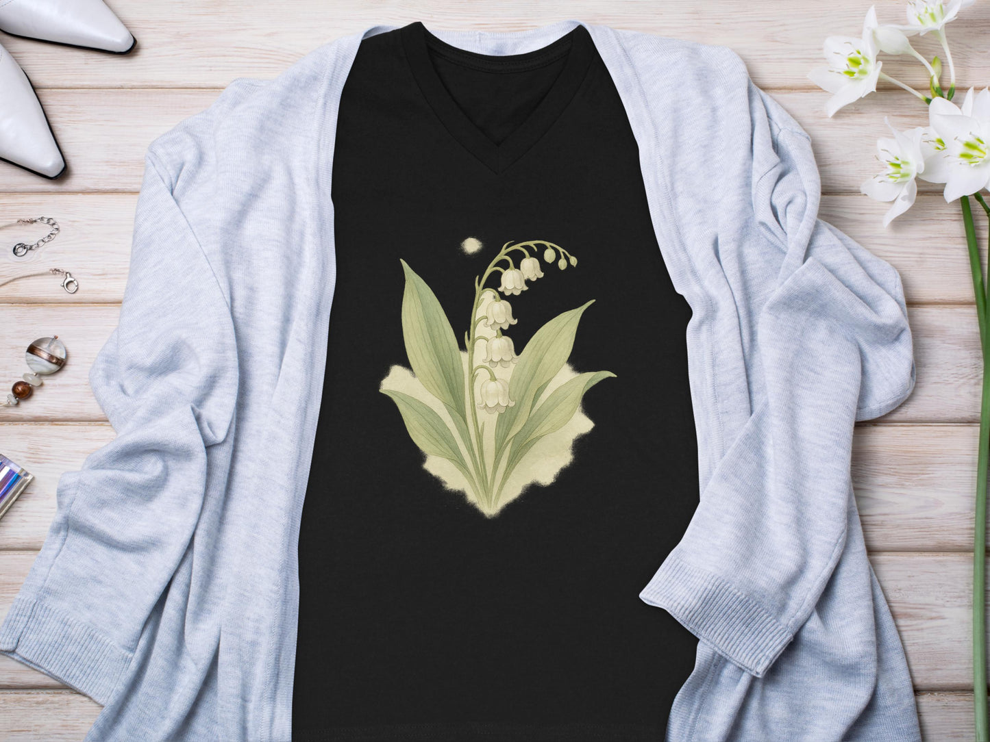 Lily of the Valley Art Print V-Neck Shirt product