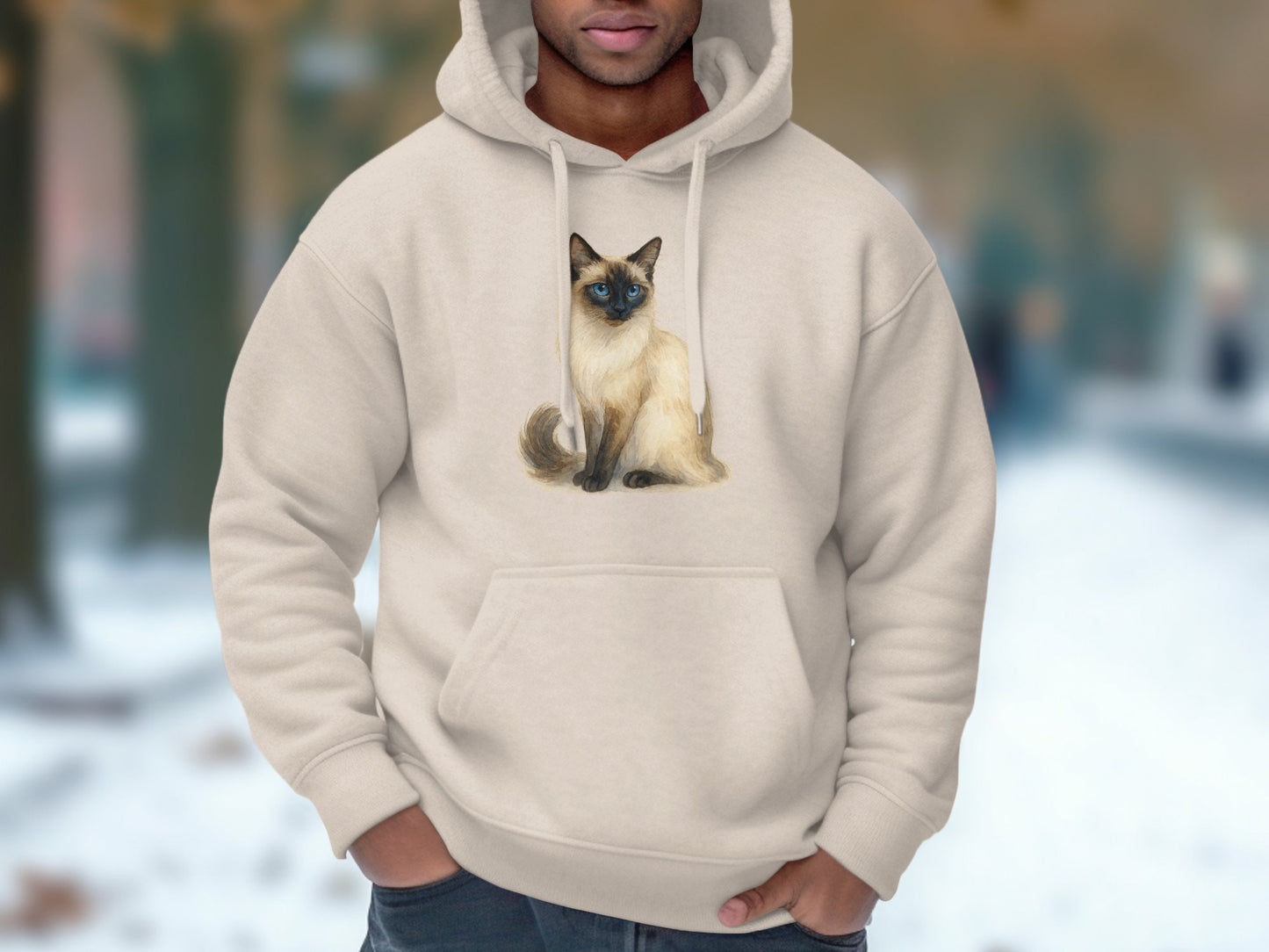 Stylish Hoodie Featuring Adorable Siamese Cat Print product