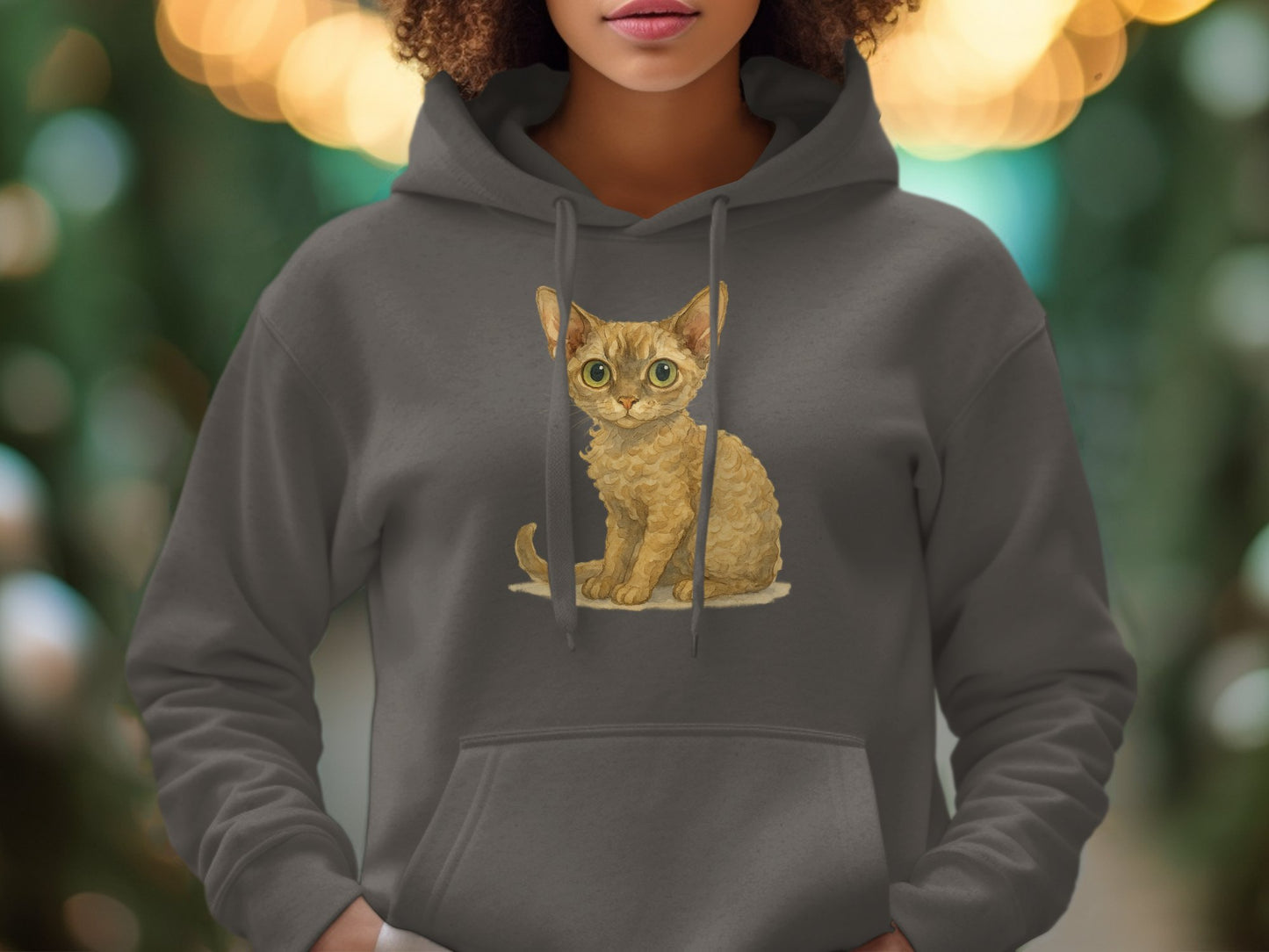 Cute Curly Haired Kitten Graphic Pullover Hoodie product