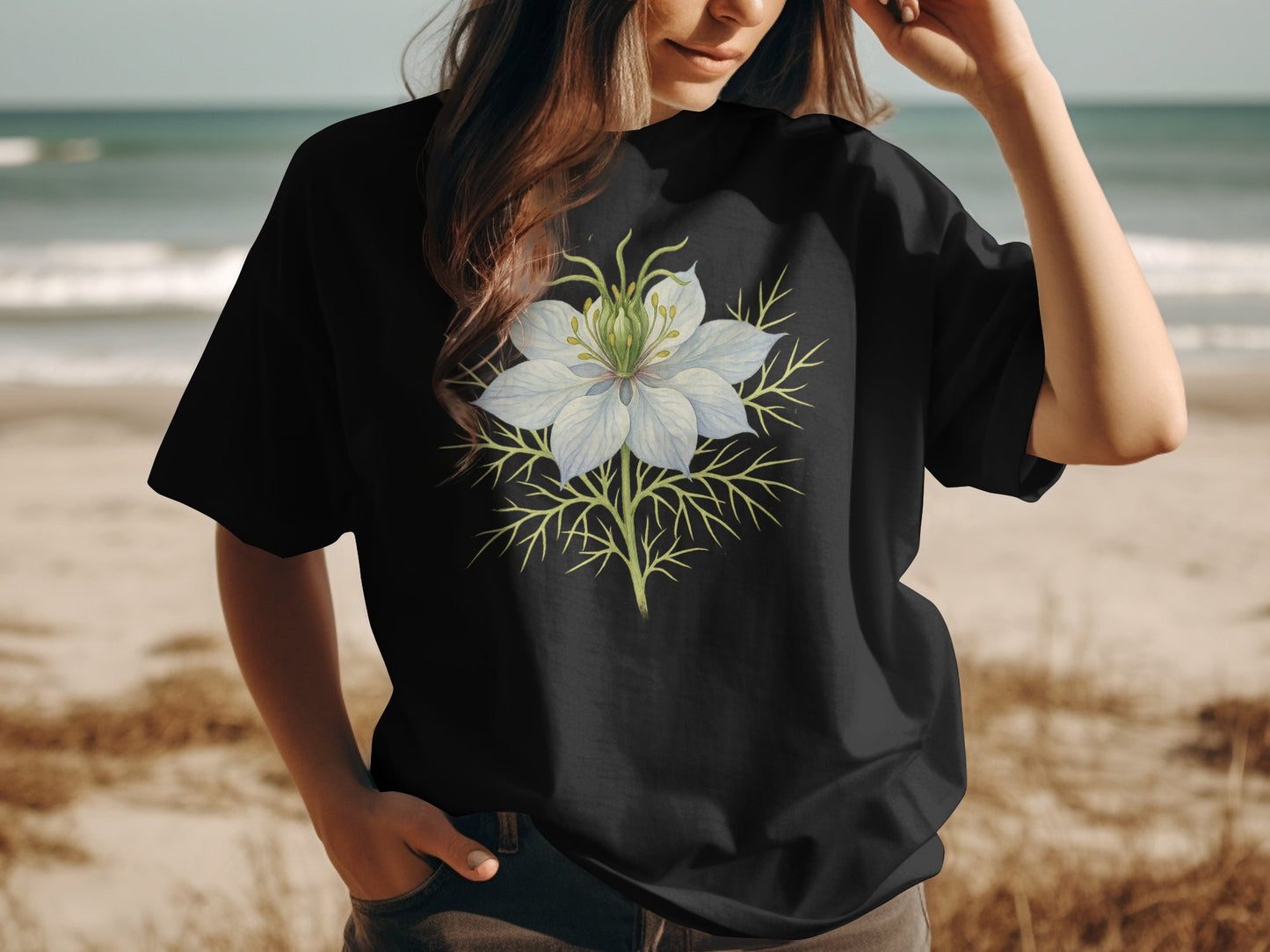 Elegant Beach Inspired Floral Design Shirt product