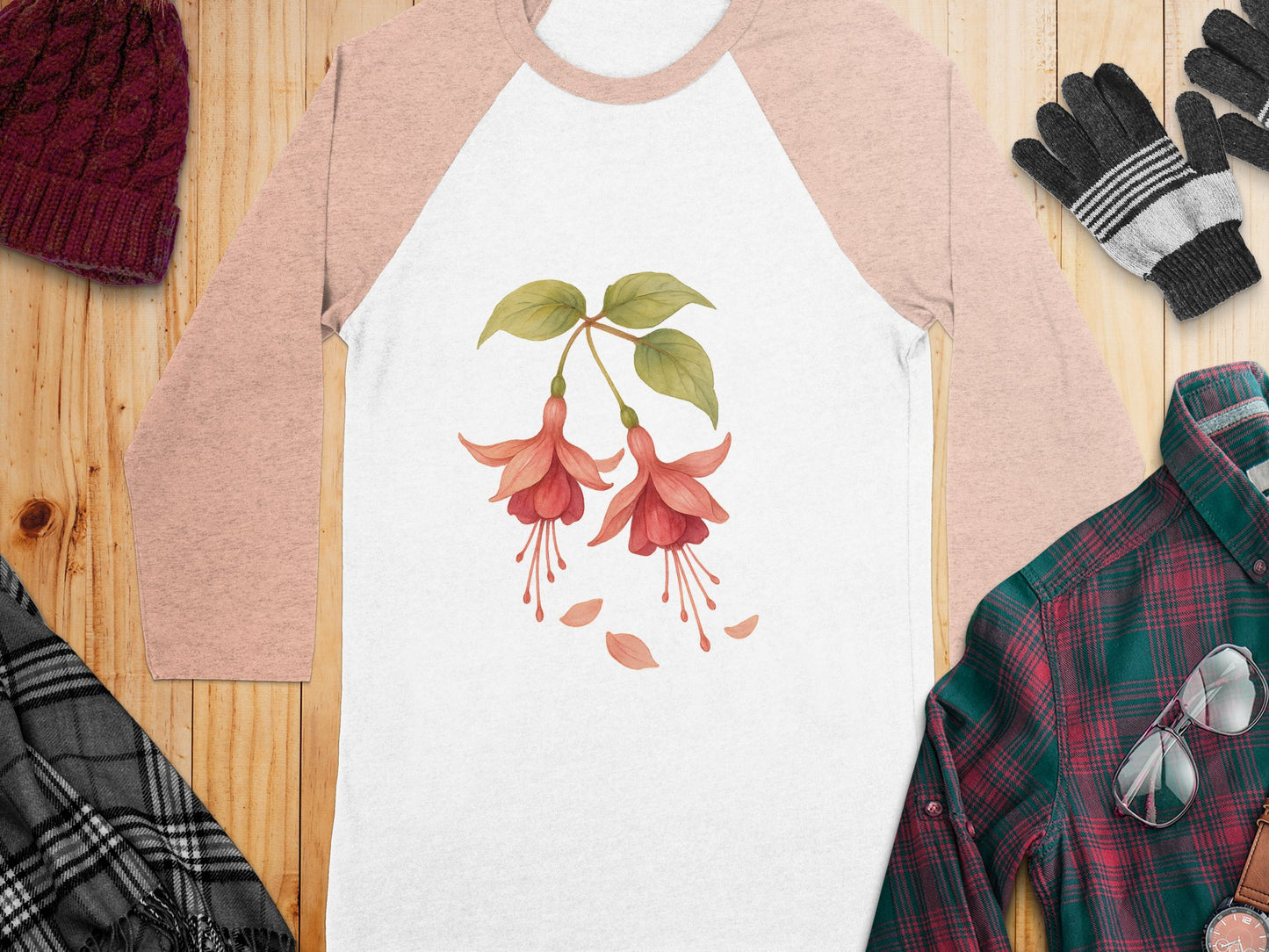 Elegant Floral Graphic Design Long Sleeve Shirt product