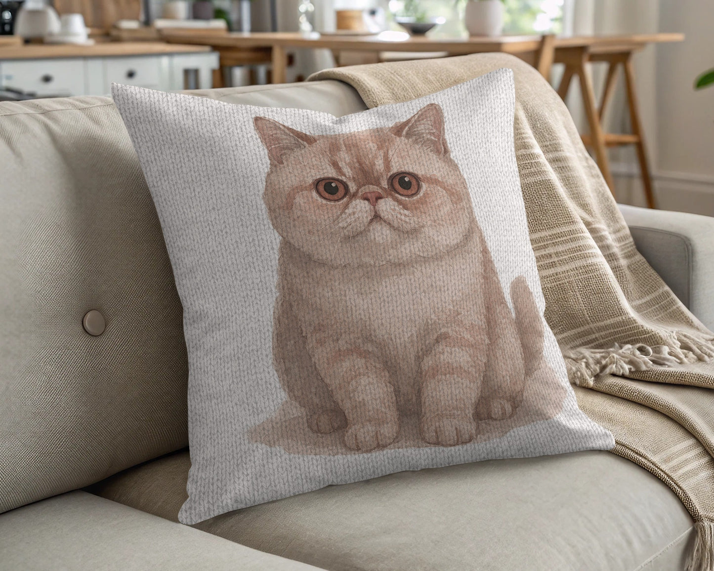 Adorable Cat Print Throw Pillow for Home Decor product type