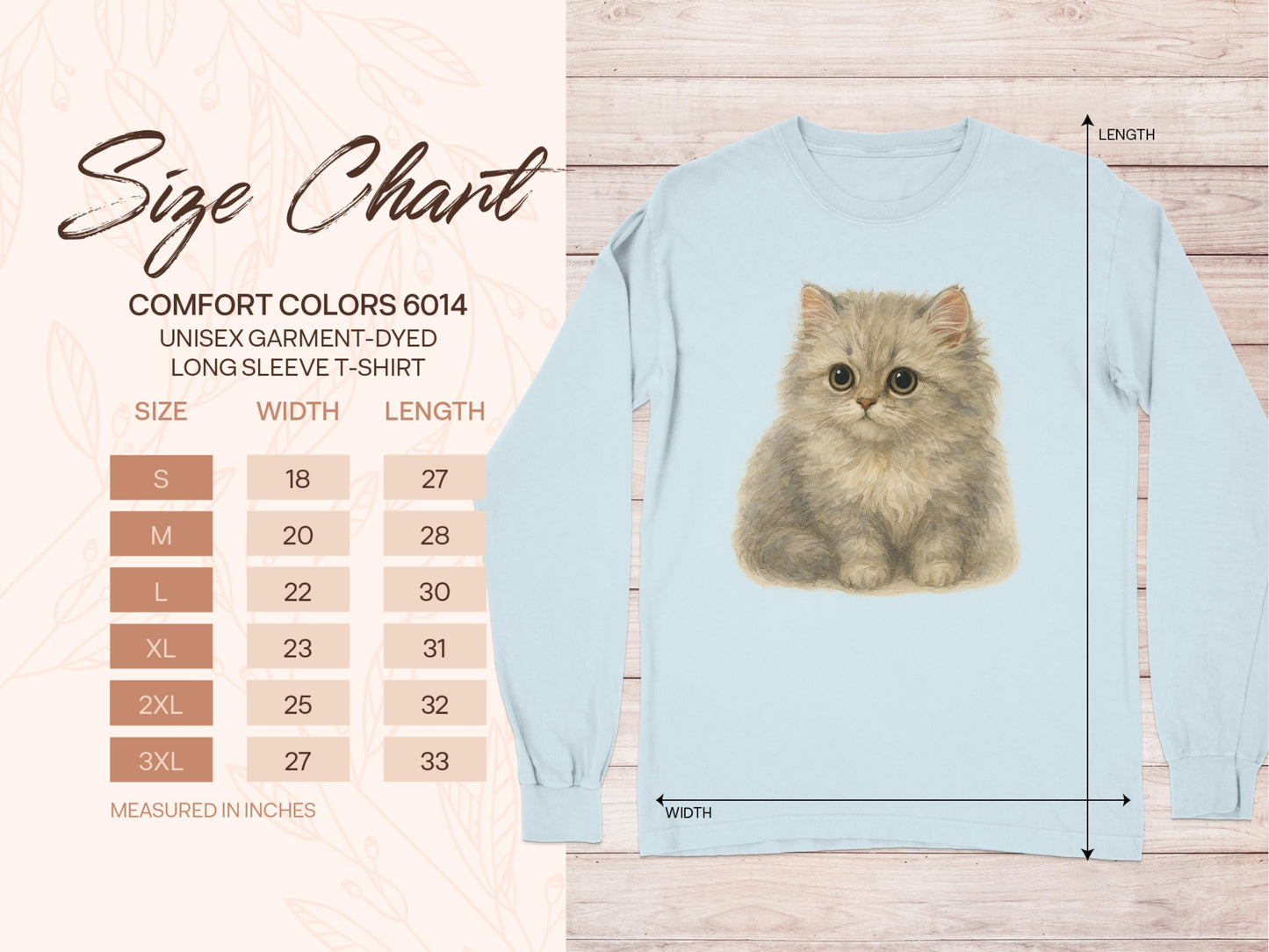 Cute Kitten Printed Comfort Colors Long Sleeve T-Shirt product