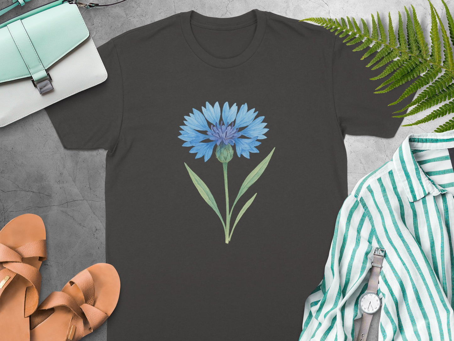 Blue Cornflower Design T-Shirt Perfect for Any Occasion product