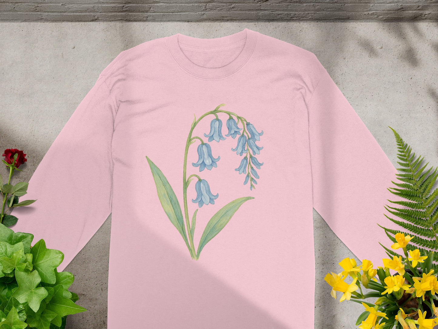 Floral Bluebell Design Long Sleeve Shirt product type
