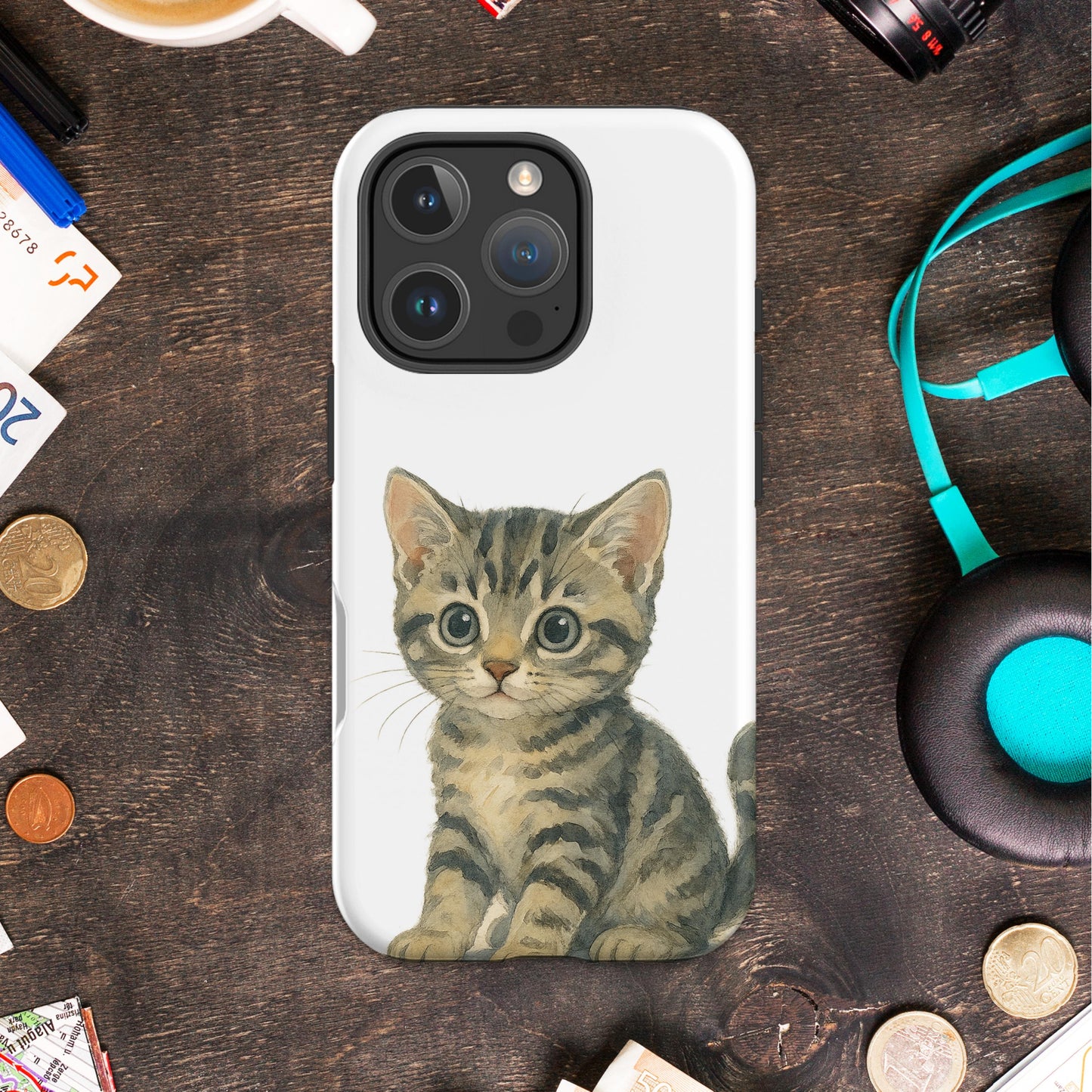 Cute Kitten Illustration Phone Case product