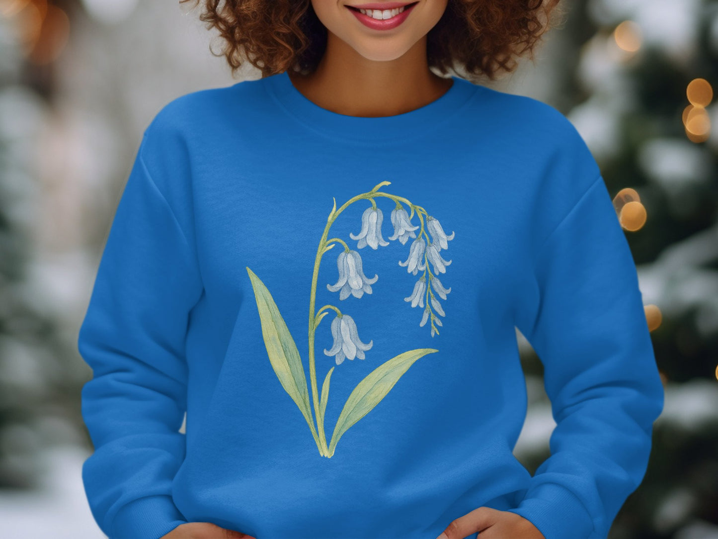 Blue Sweater with Delicate Flower Design product type