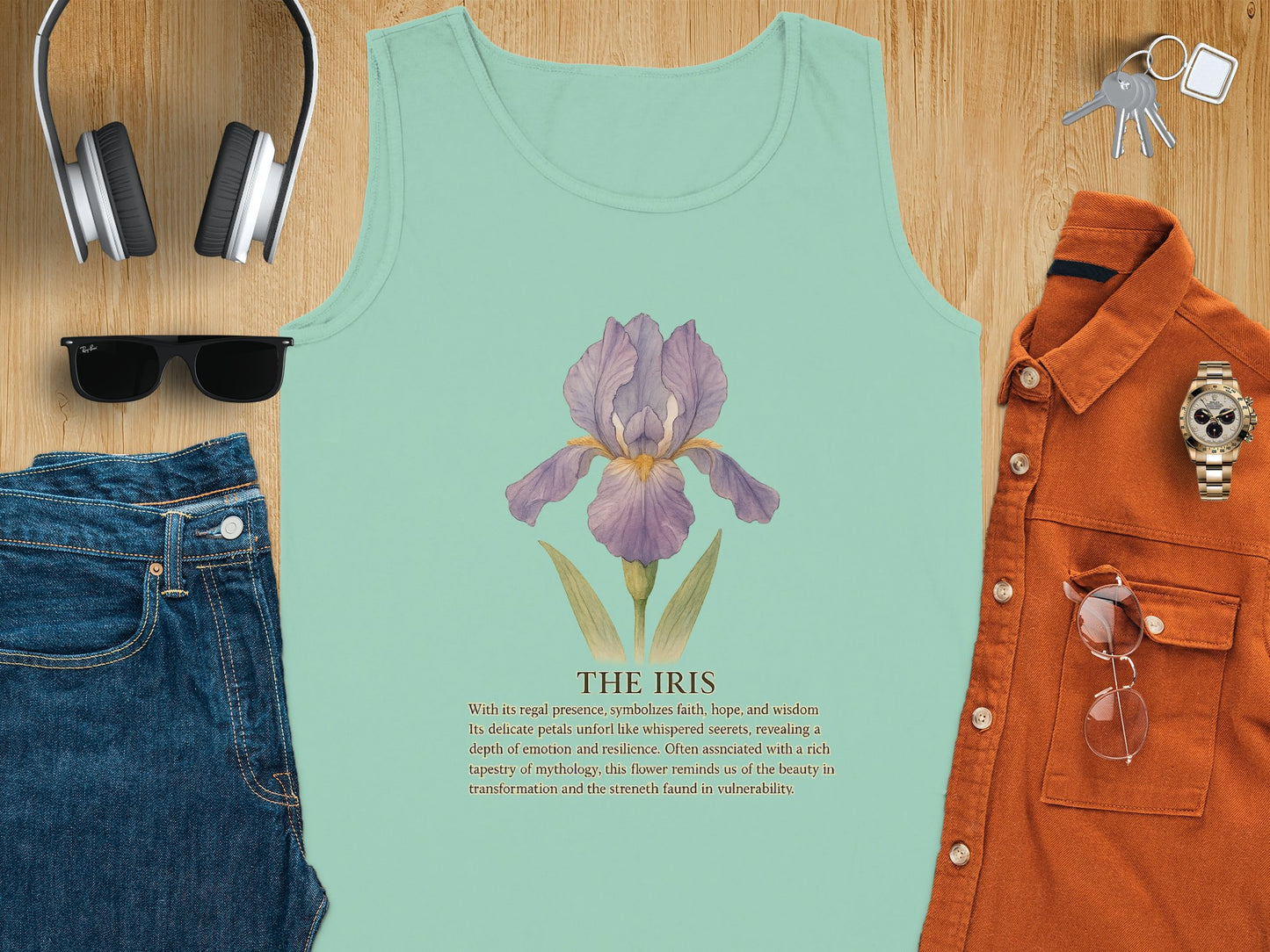 The Iris Flower Print Graphic Summer Tank product