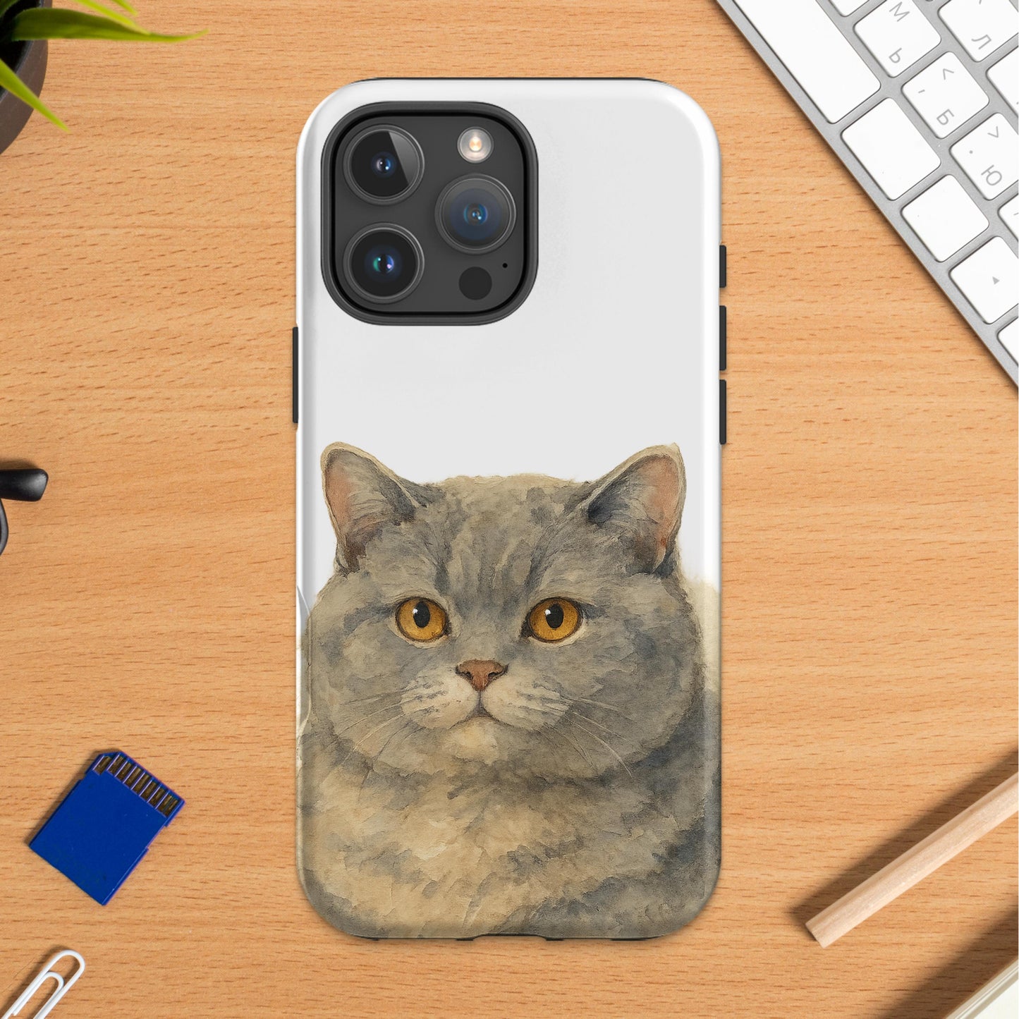 Cute Gray Cat Phone Case Animal Portrait product type
