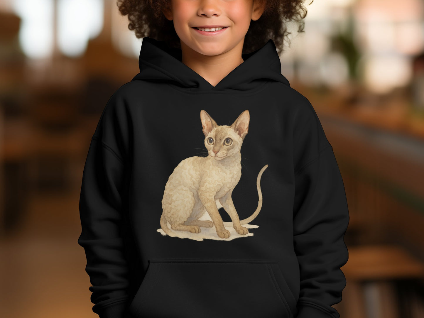 Adorable Cat Design Youth Hoodie product type