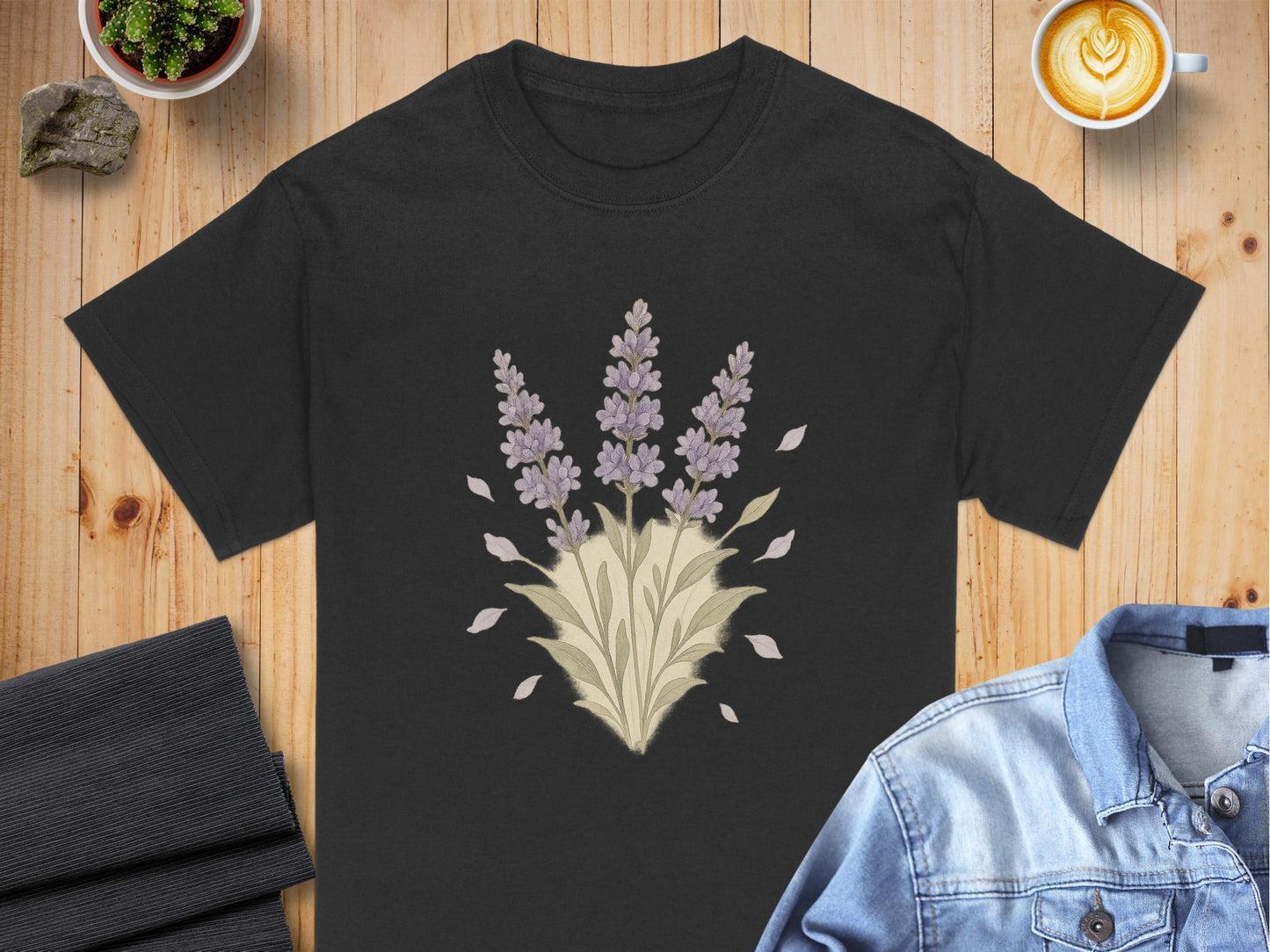 Beautiful Graphic Lavender Design Printed T-Shirt product