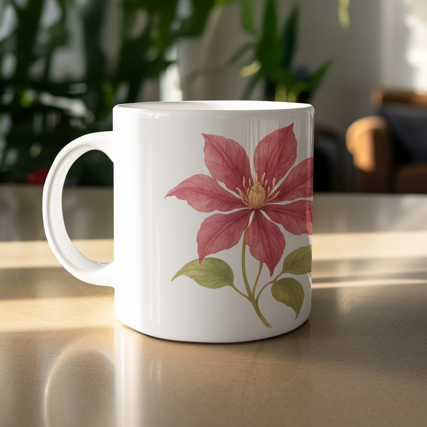 Beautiful Mug with Red Floral Print Coffee product type