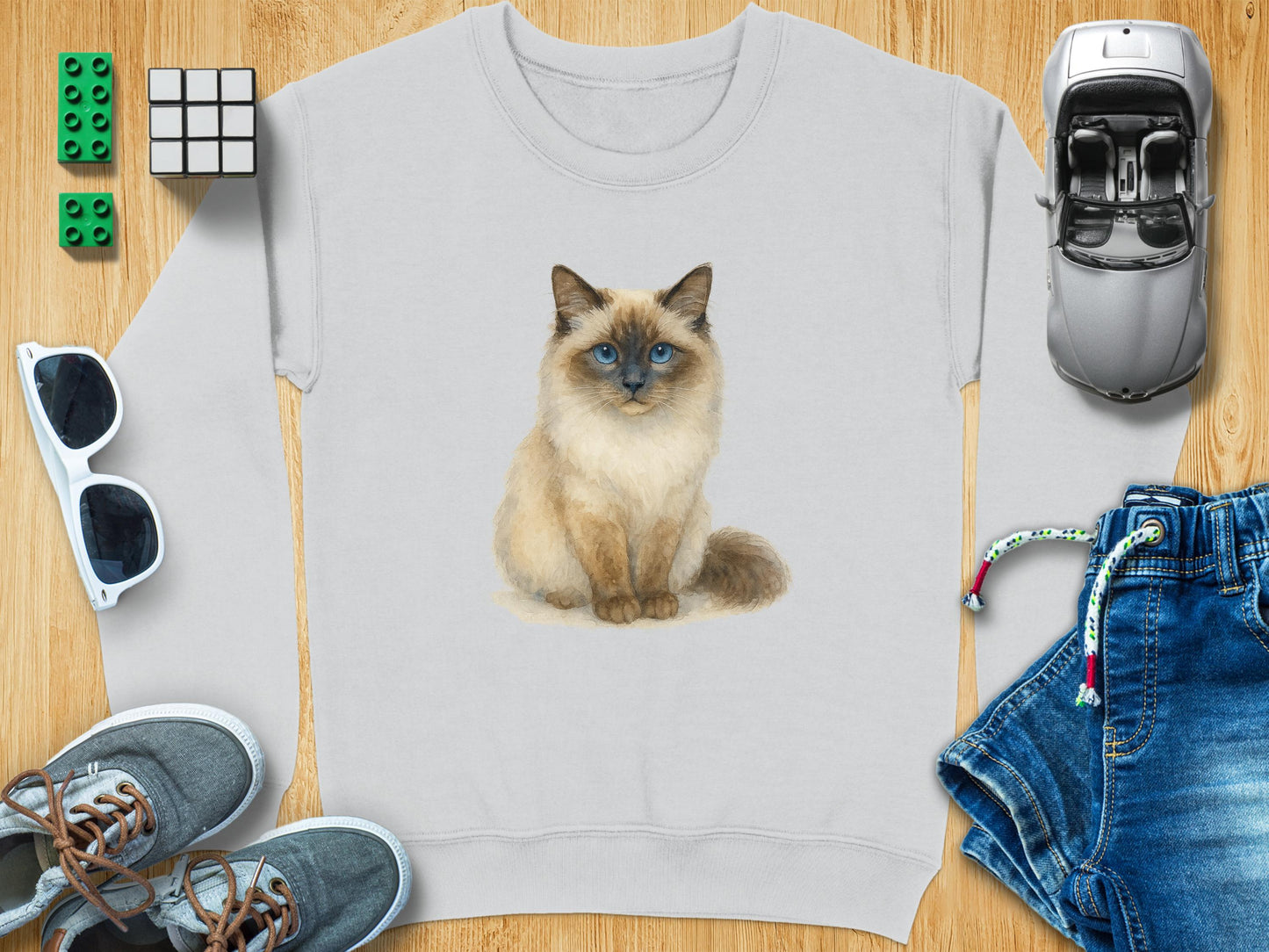 Elegant Cat Artwork on Comfortable Sweatshirt product