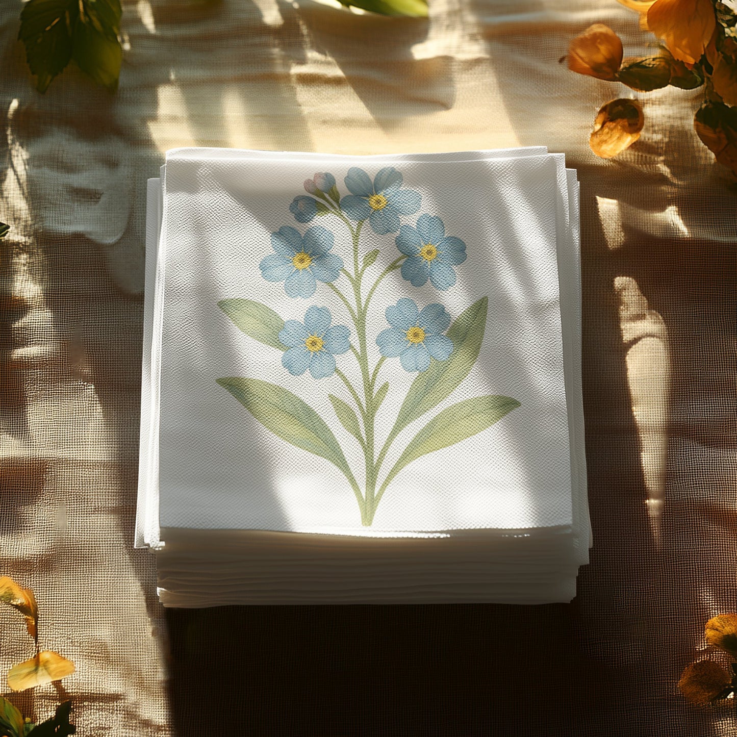 Elegant Floral Print Napkin Set for Dining product