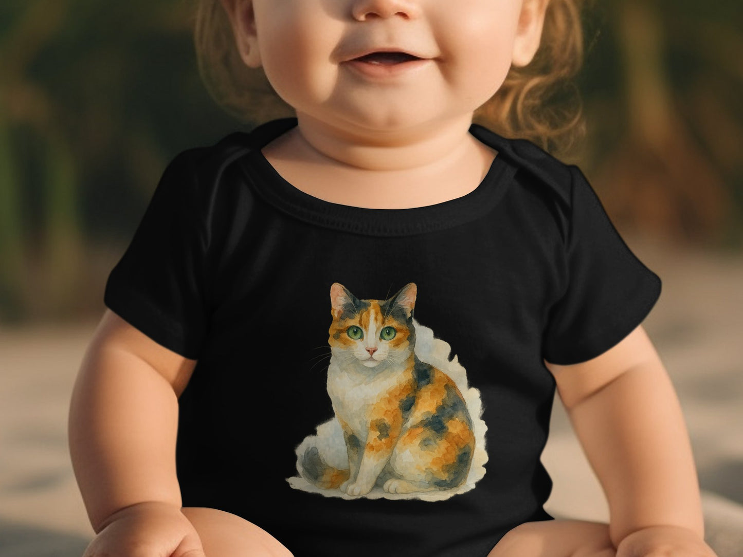 Adorable Baby Bodysuit Featuring Cute Cat Design product type