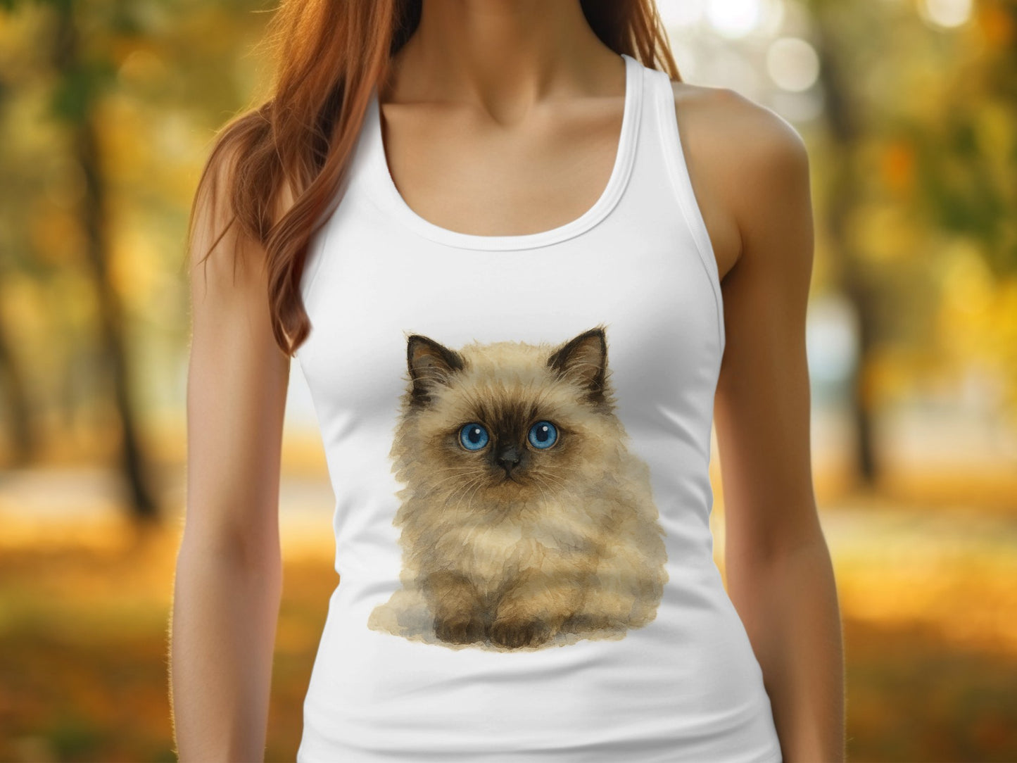 Adorable Blue Eyed Kitten Design Women's Tank Top product type