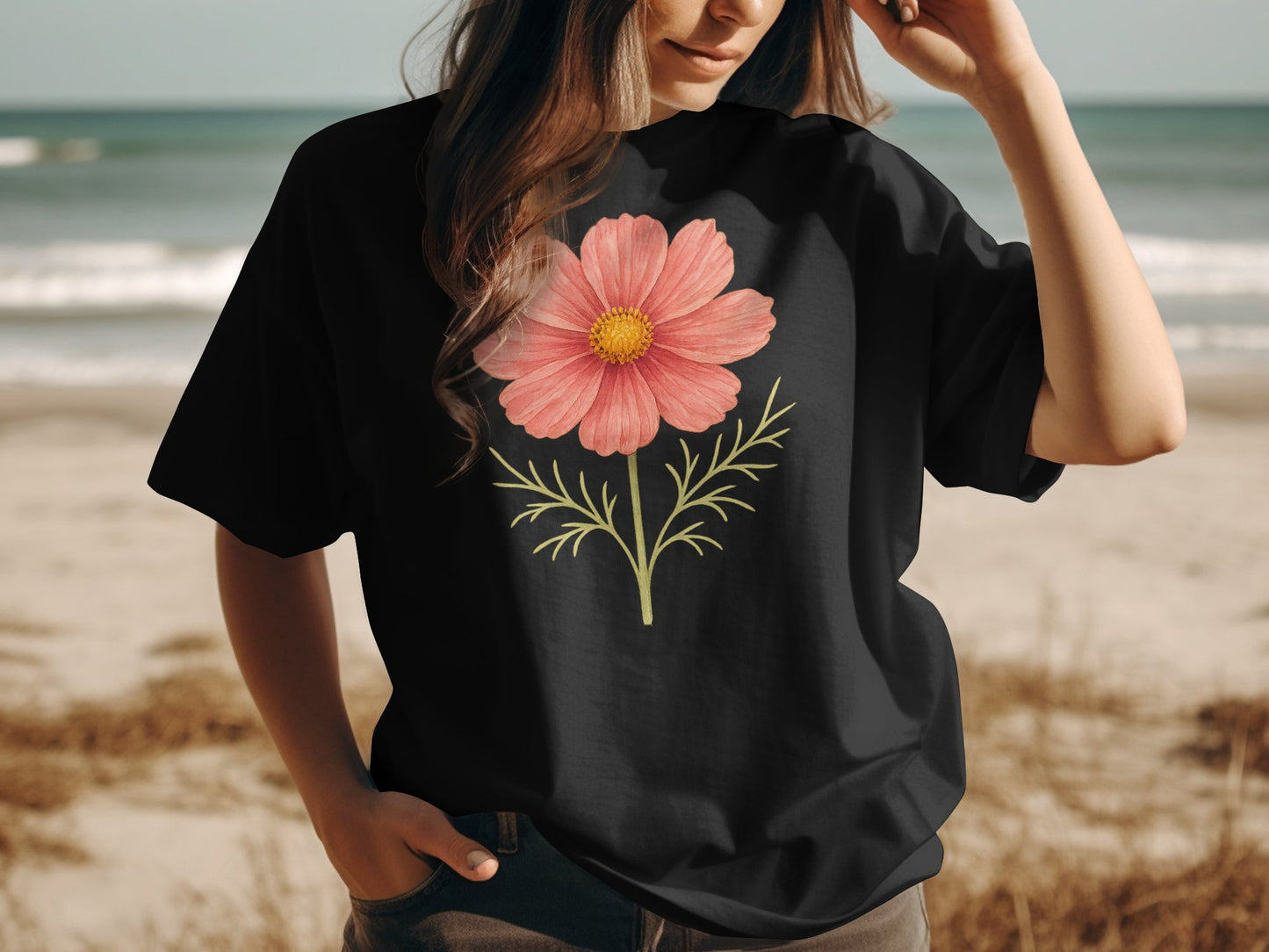 Beautiful Floral Design T Shirt for Casual Look product