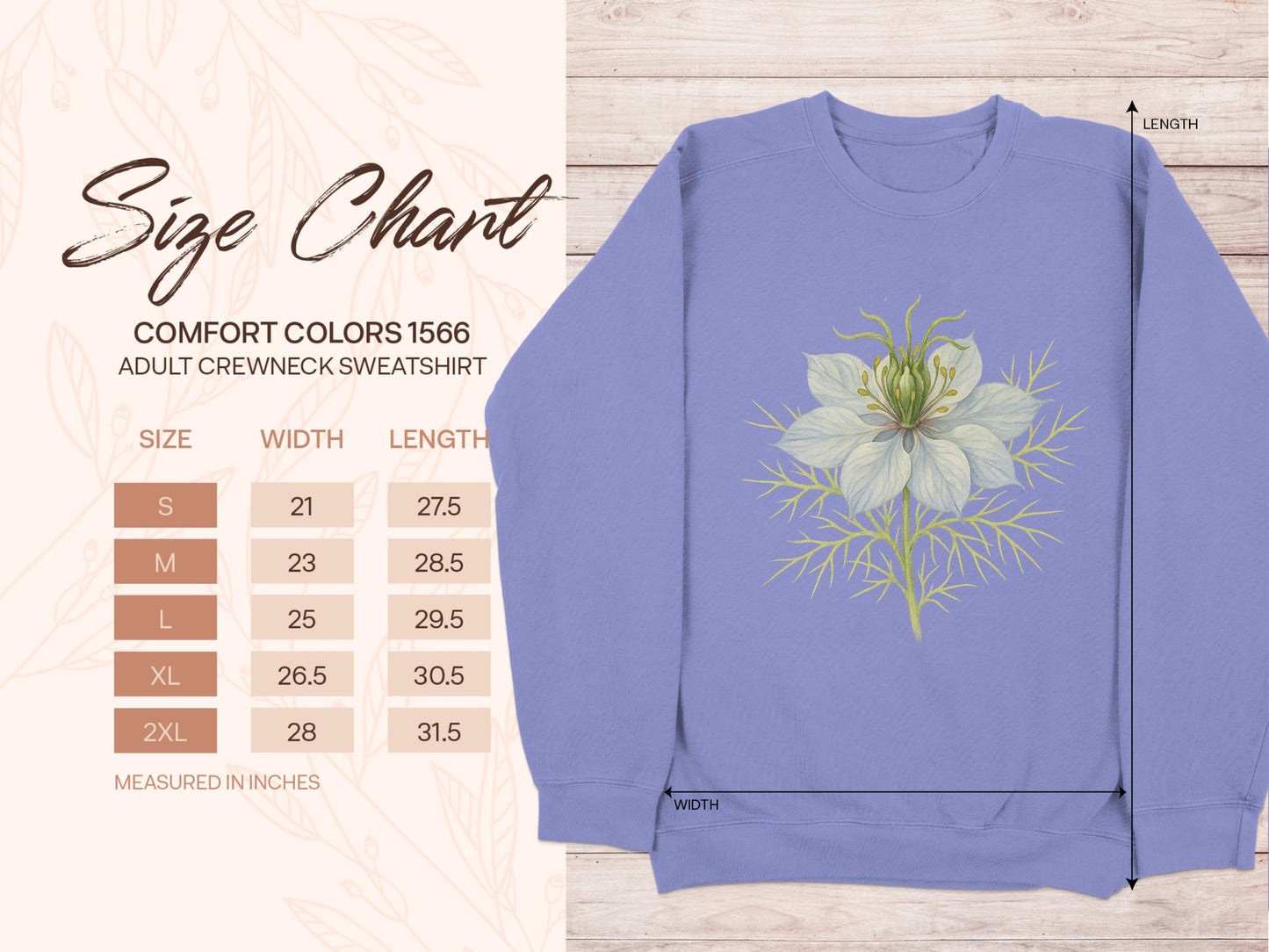 Lavender Sweatshirt with White Flower Design product