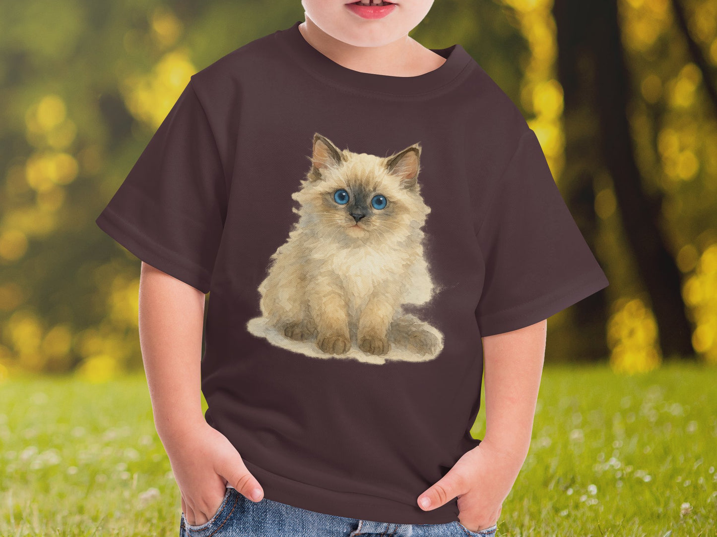 Adorable Blue Eyed Kitten Design Kids T-Shirt product
