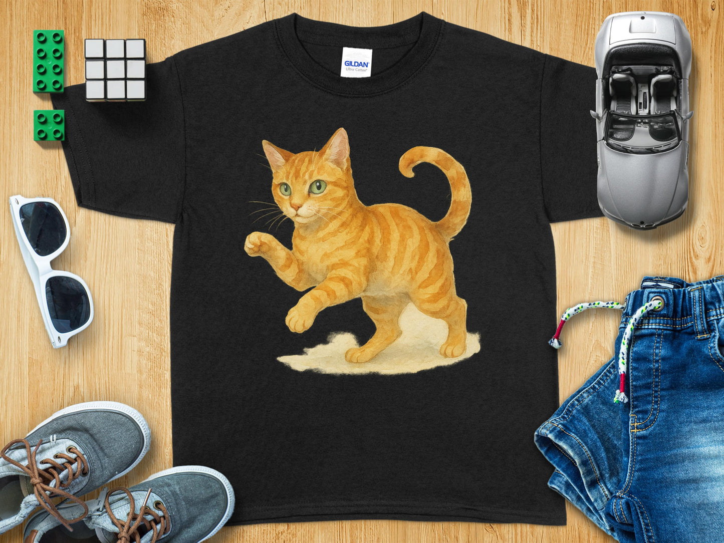 Cute and Playful Orange Tabby Cat Shirt Product