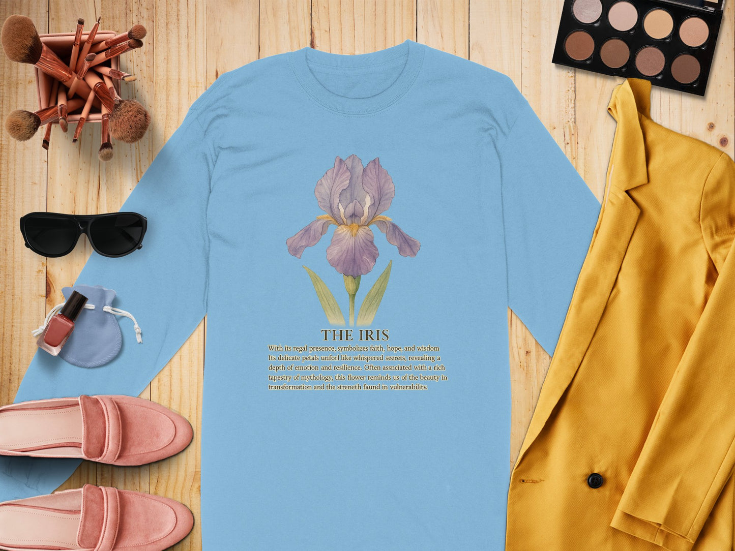 Iris Flower Design Long Sleeve Shirt product type