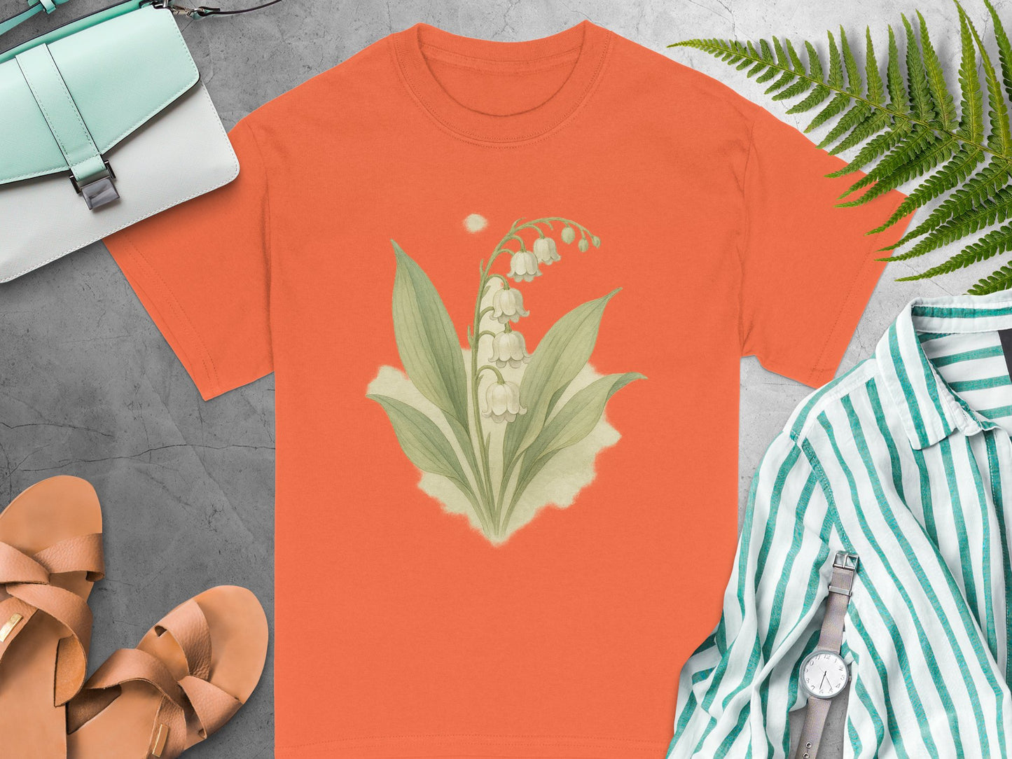 Lily of the Valley Floral Design Printed T-Shirt product