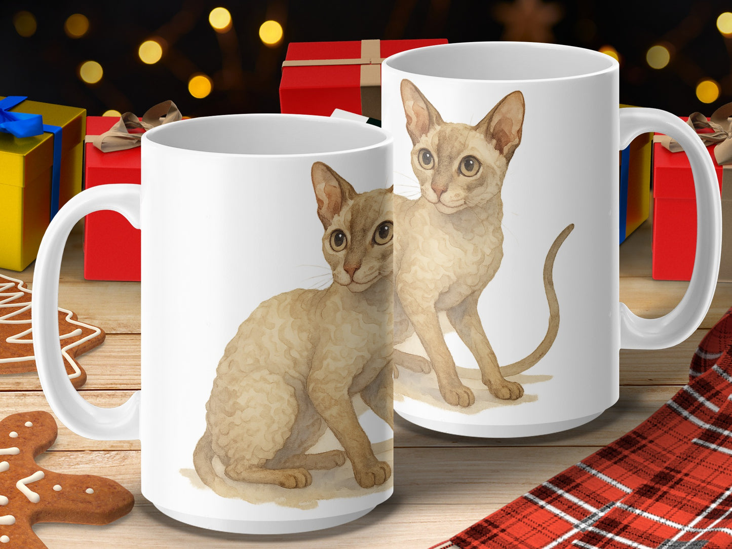 Cozy Holiday Mug with Cute Cat Artwork Mug product