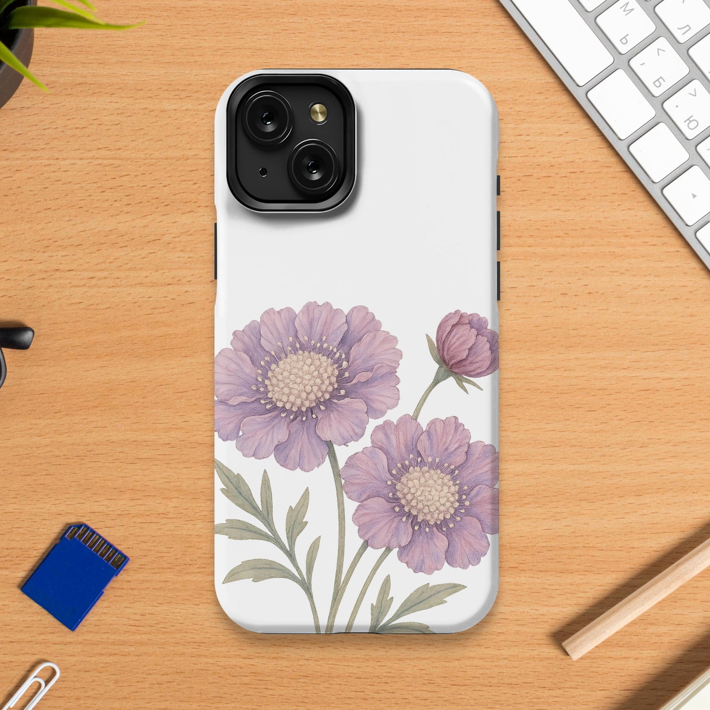 Purple Flower Design Protective Phone Case product