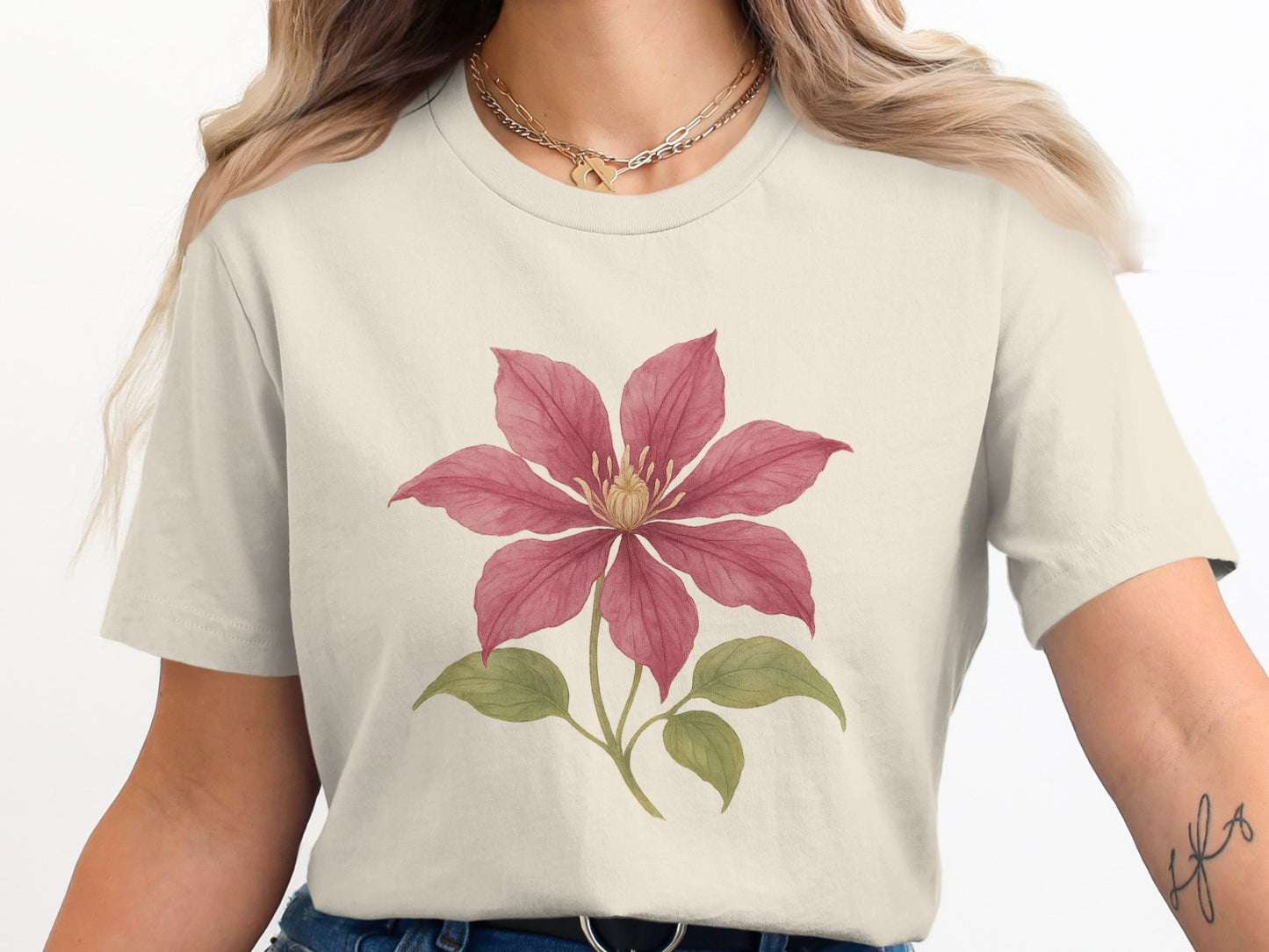 Beautiful Large Floral T-Shirt with Detailed Flower product