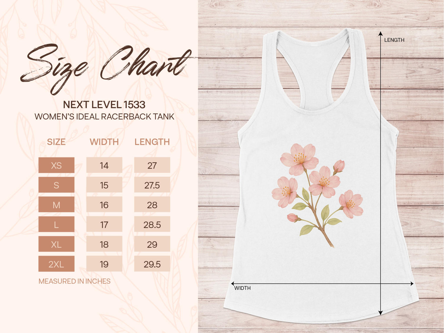 Women's Tank Top with Floral Design Racerback product type