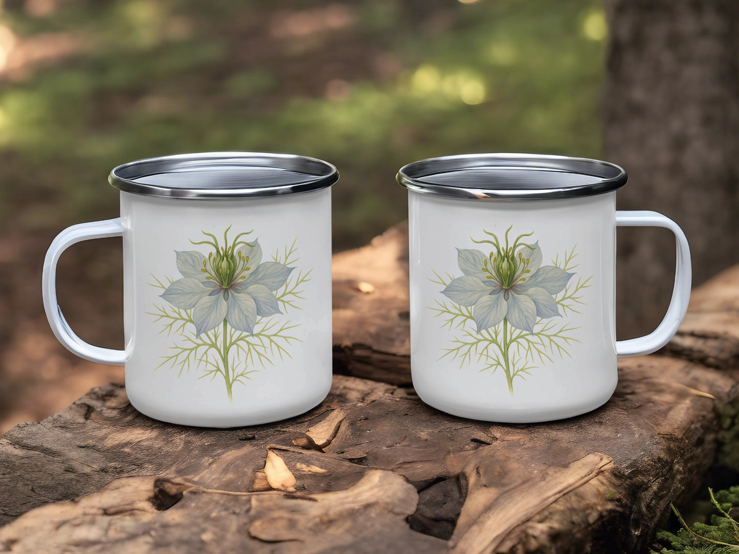 Nature-inspired floral design camping mug product