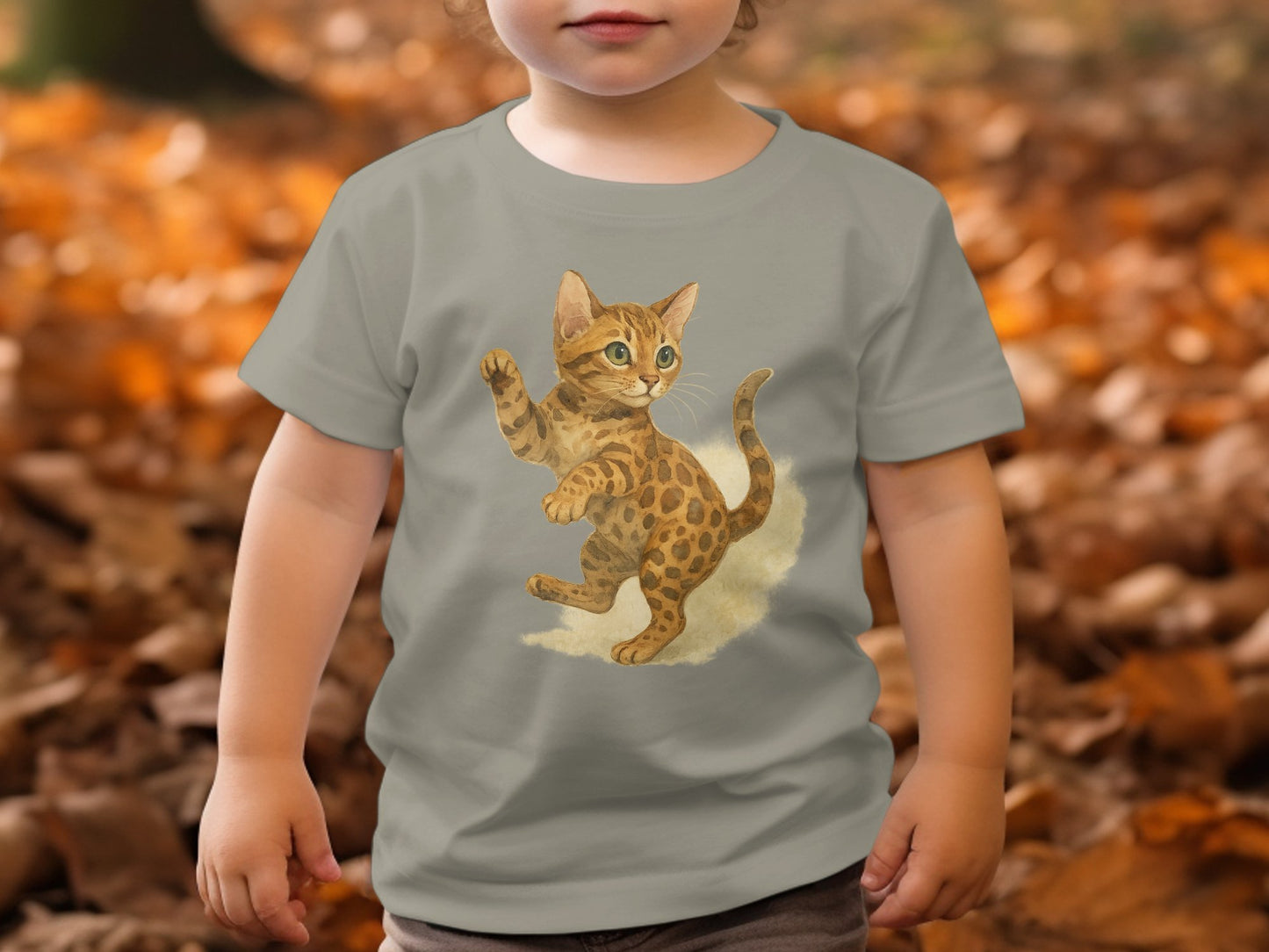 Cute Illustrated Cat Graphic Toddler T-Shirt product type