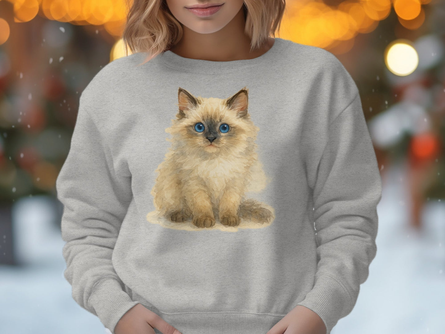 Cute Ragdoll Cat Print Sweatshirt Casual Wear product type