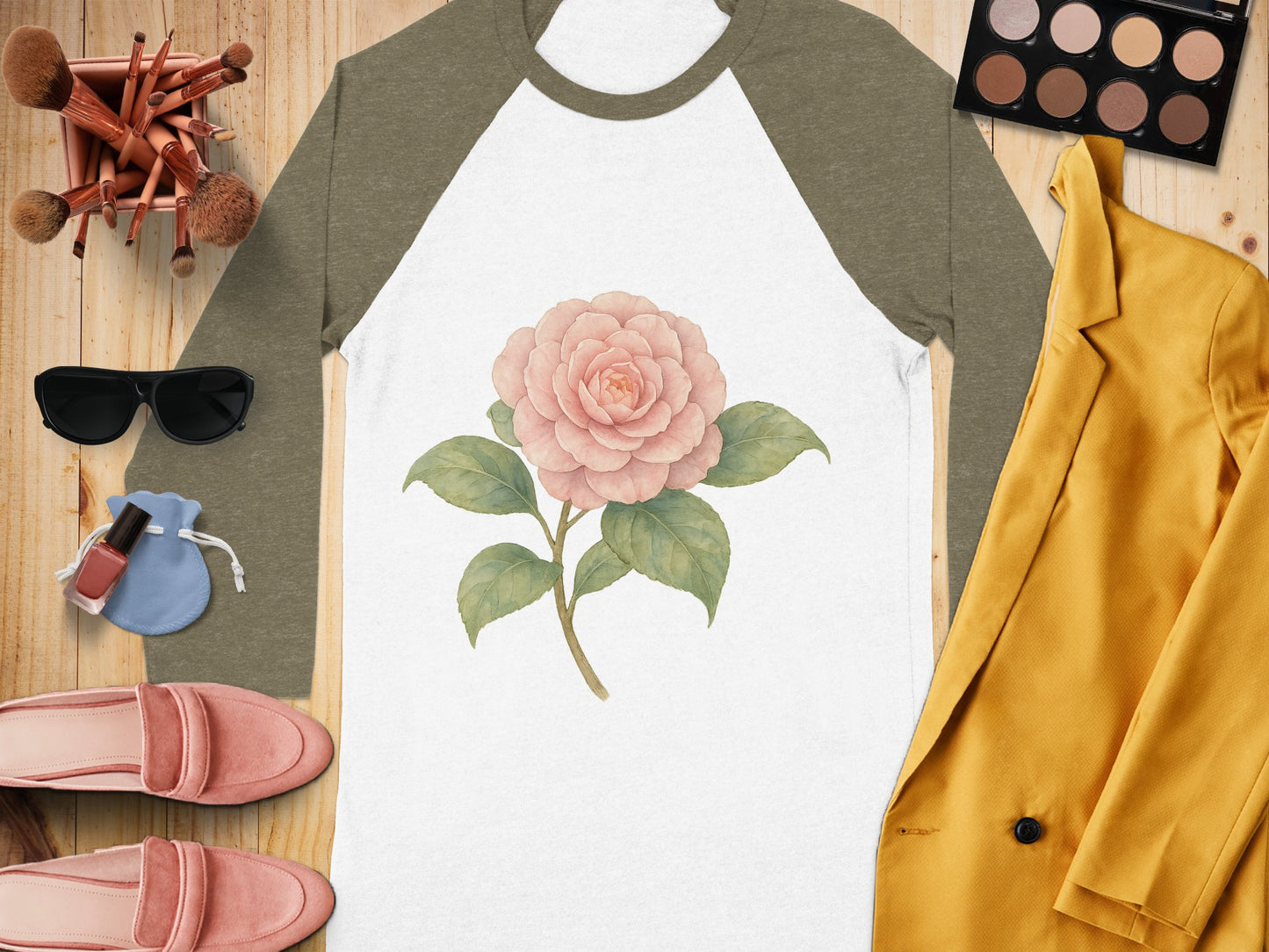 Beautiful Floral Long Sleeve Baseball Tee product