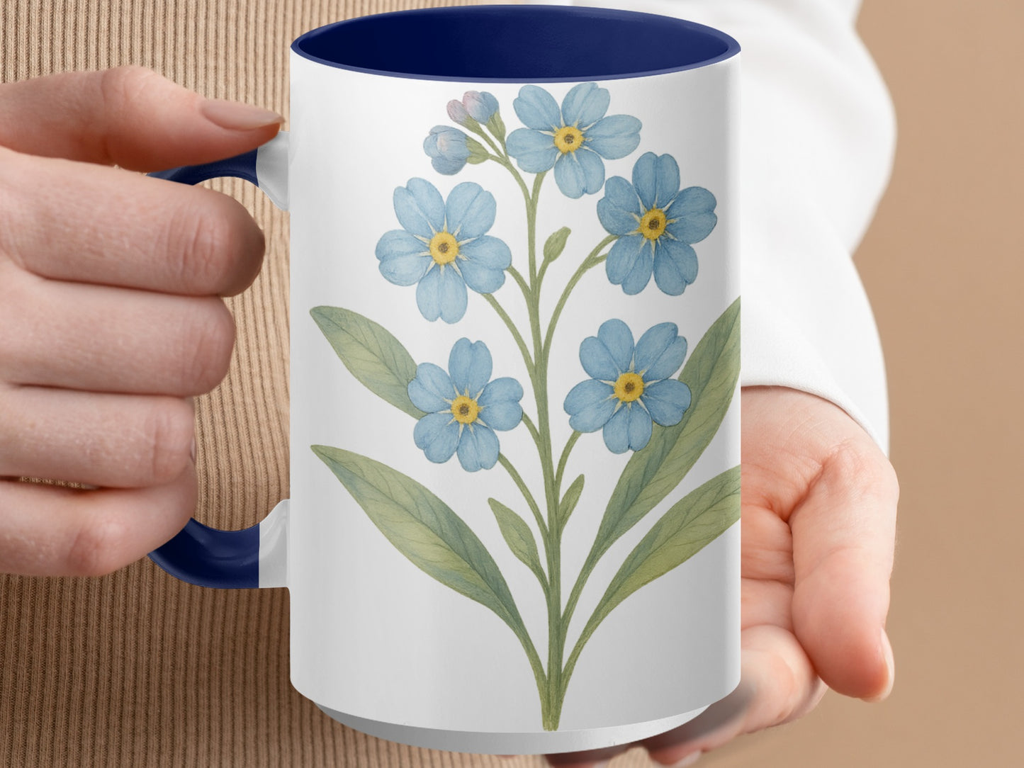 Blue Floral Design Coffee Mug Home Decor product