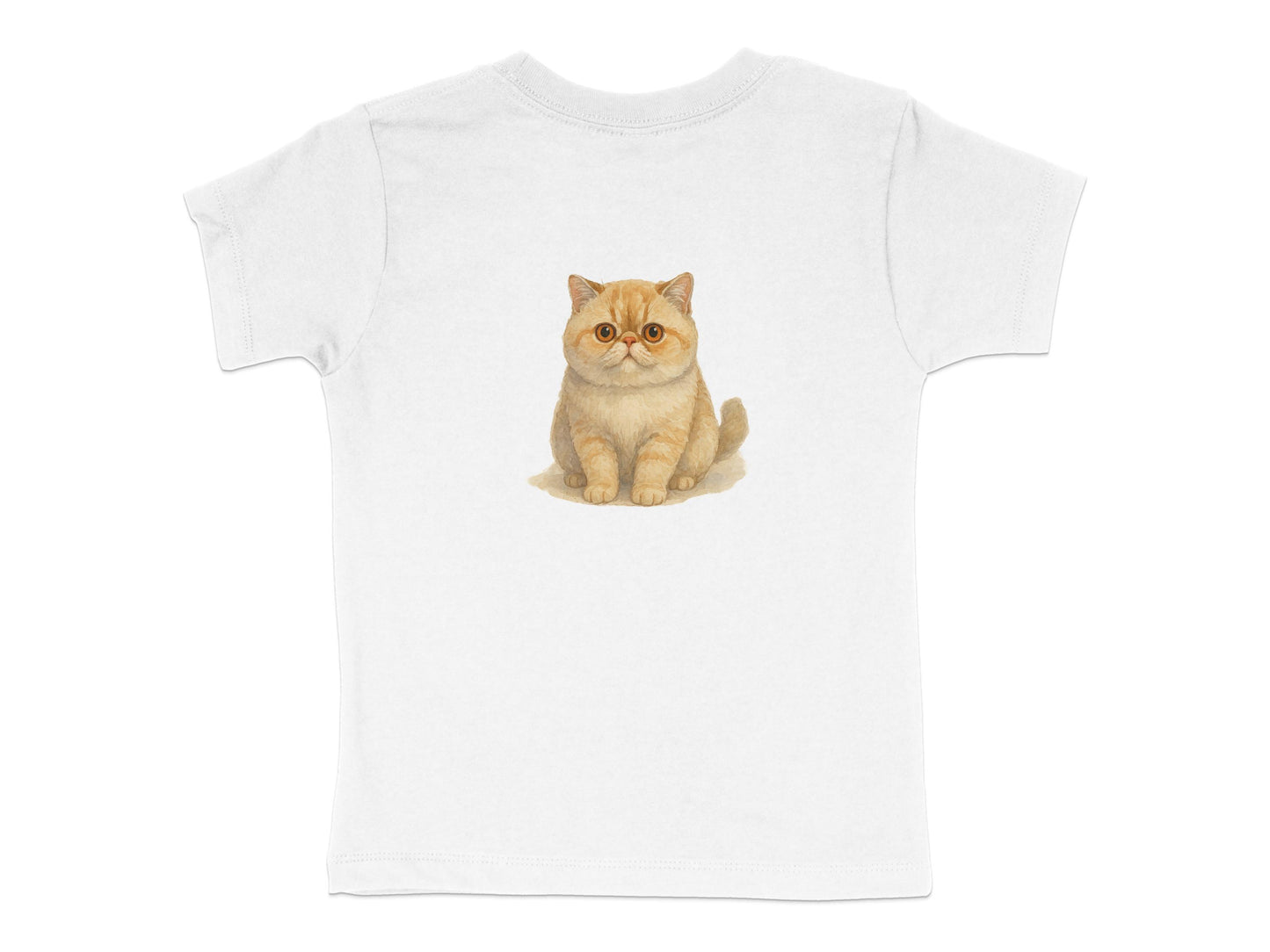 Cute Orange Kitten Illustrated on White T-Shirt product type