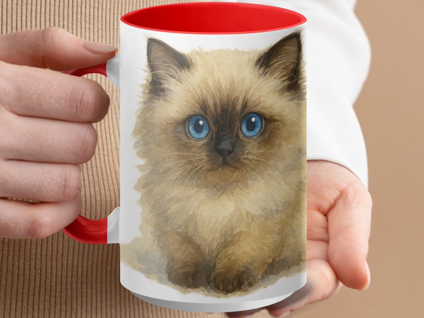 Adorable Blue-Eyed Kitten Print Coffee Mug product type