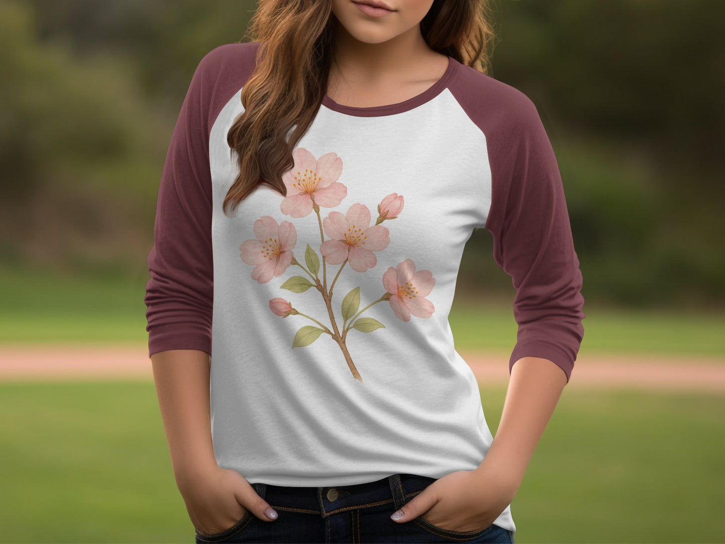 Floral Graphic Baseball Long Sleeve T-Shirt product type