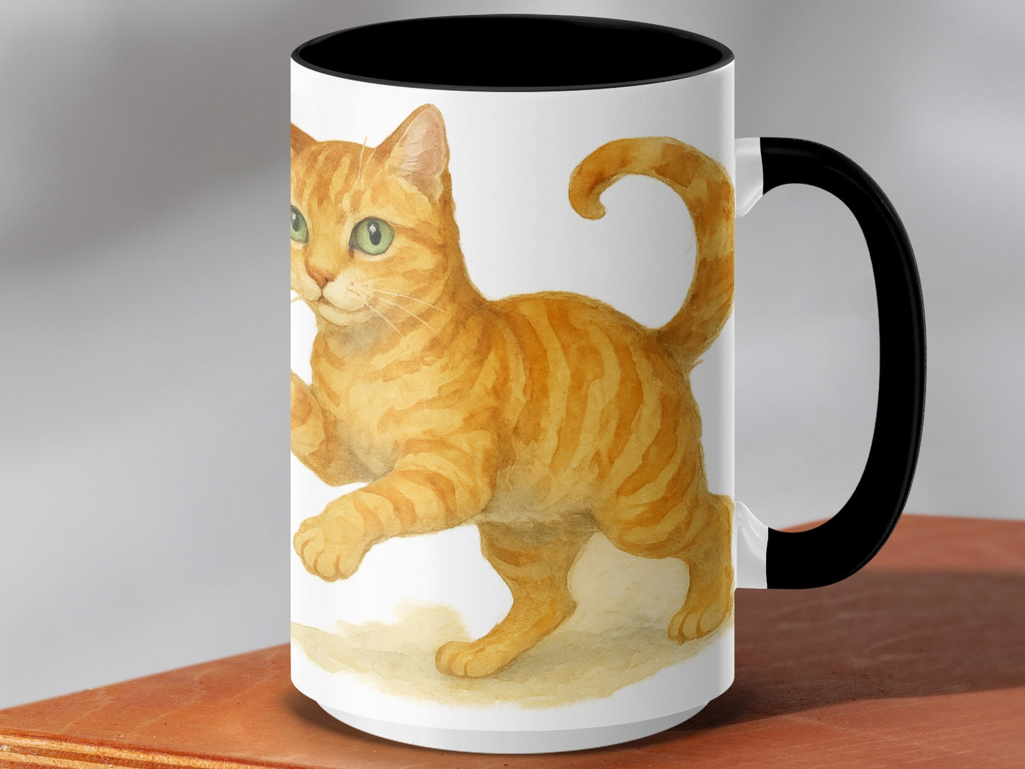 Adorable Orange Cat Design on White Mug product