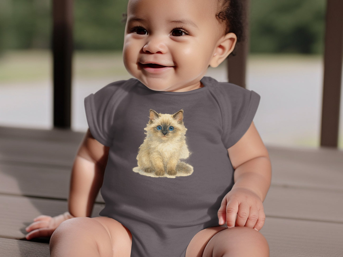 Adorable Baby Onesie with Cute Cat Graphic product type