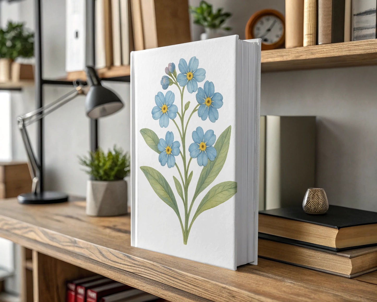 Beautiful floral design on white book cover product