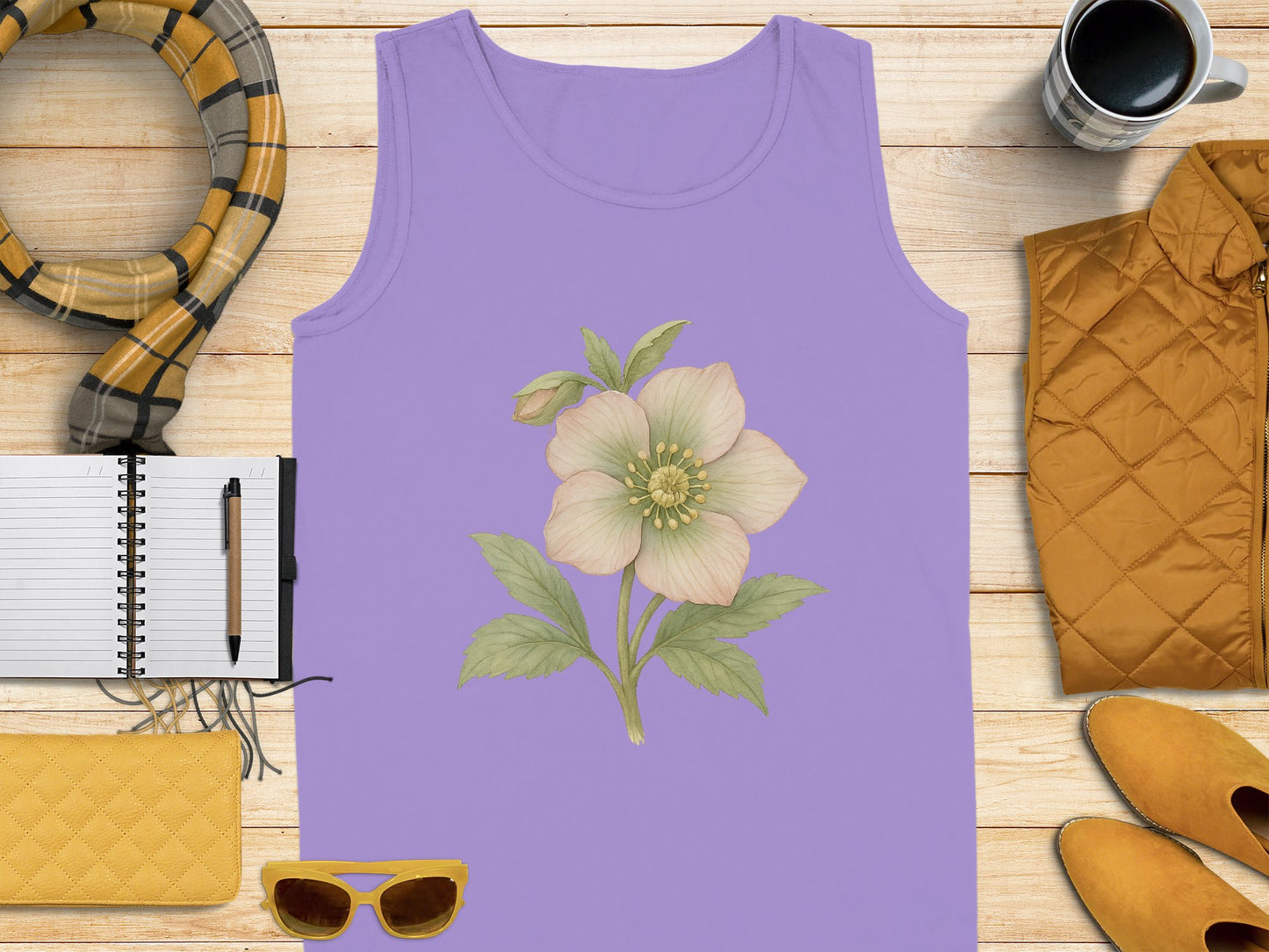 Purple Tank Top with Delicate Floral Design product type