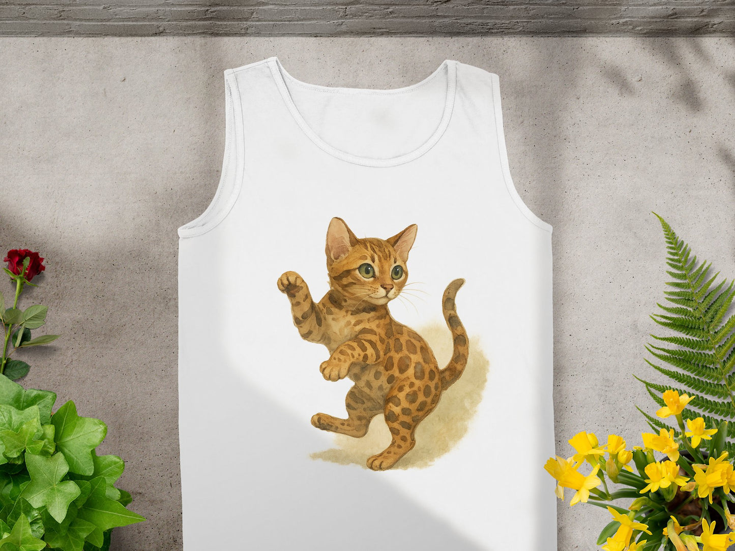 Cute Kitten Design Tank Top Casual Summer Wear product