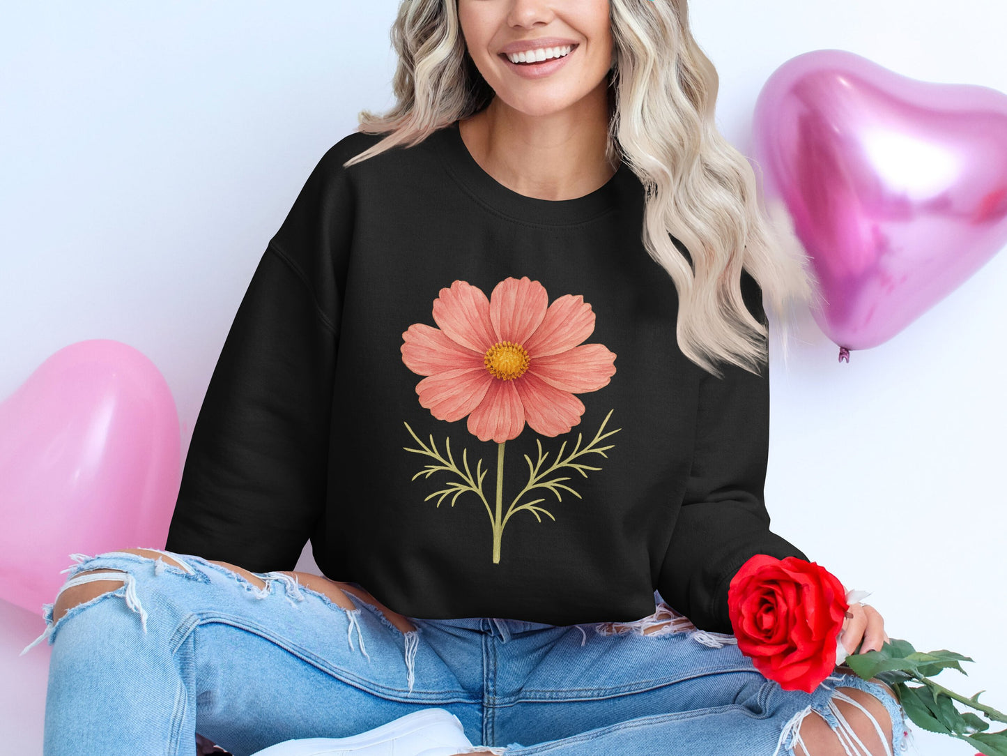 Floral Print Pullover Perfect for Casual Wear Sweatshirt Product