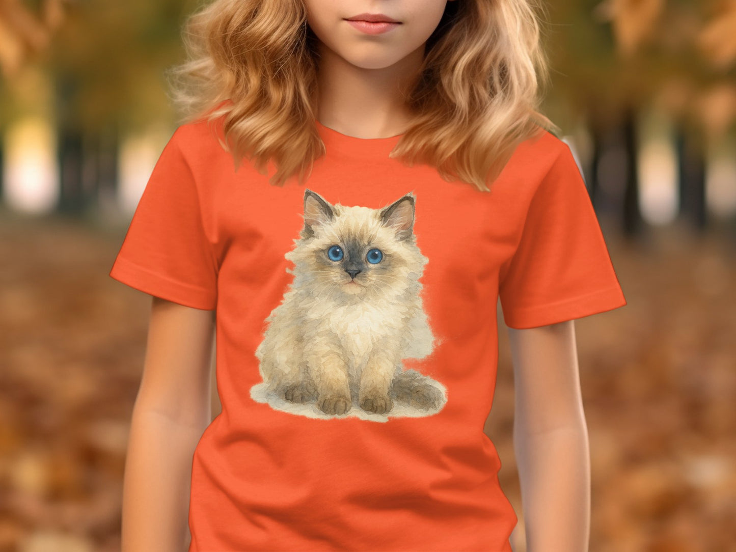 Cute Fluffy Kitten Print Graphic T-shirt product