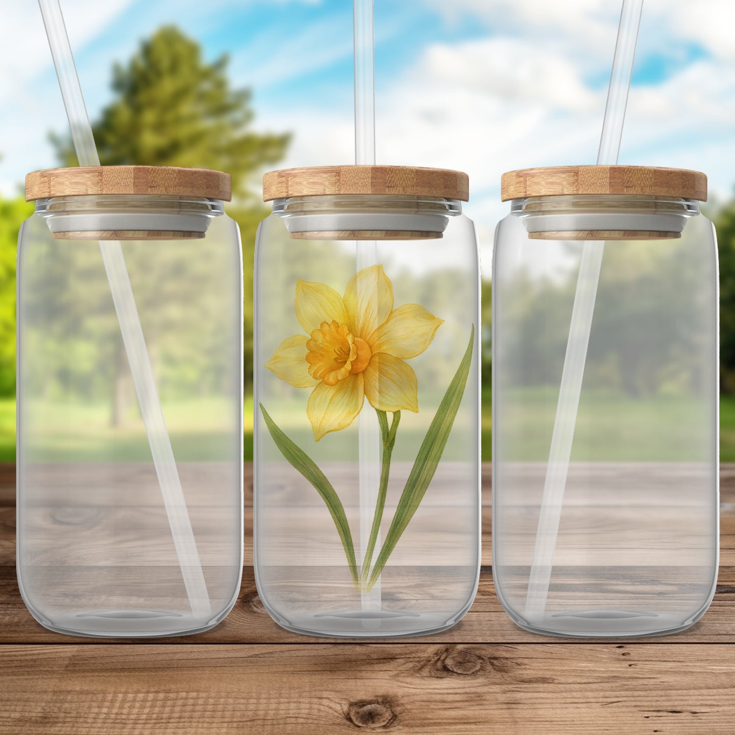 Elegant Clear Glass Vases with Wooden Lids product type