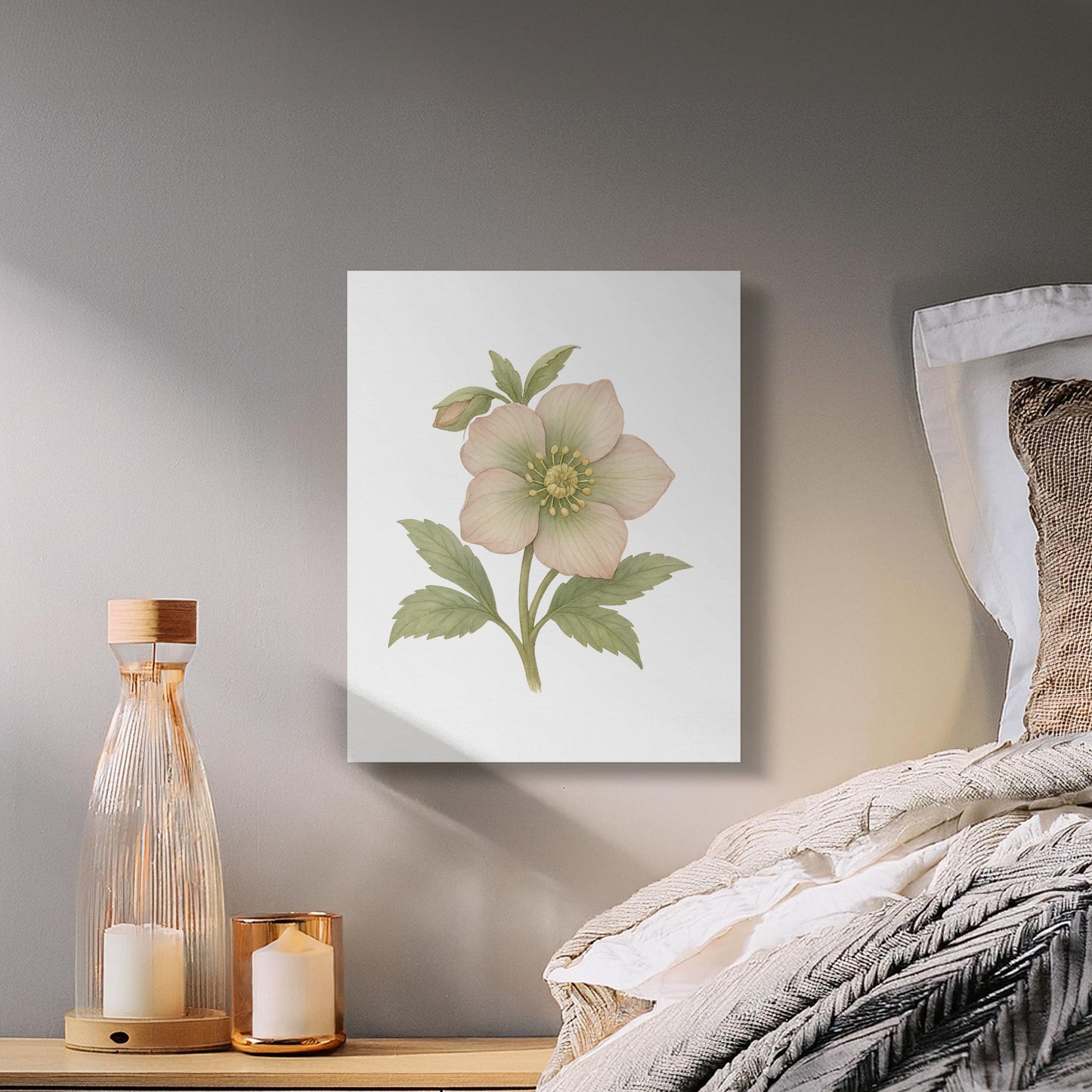 Elegant Hellebore Floral Art Canvas Wall Art product
